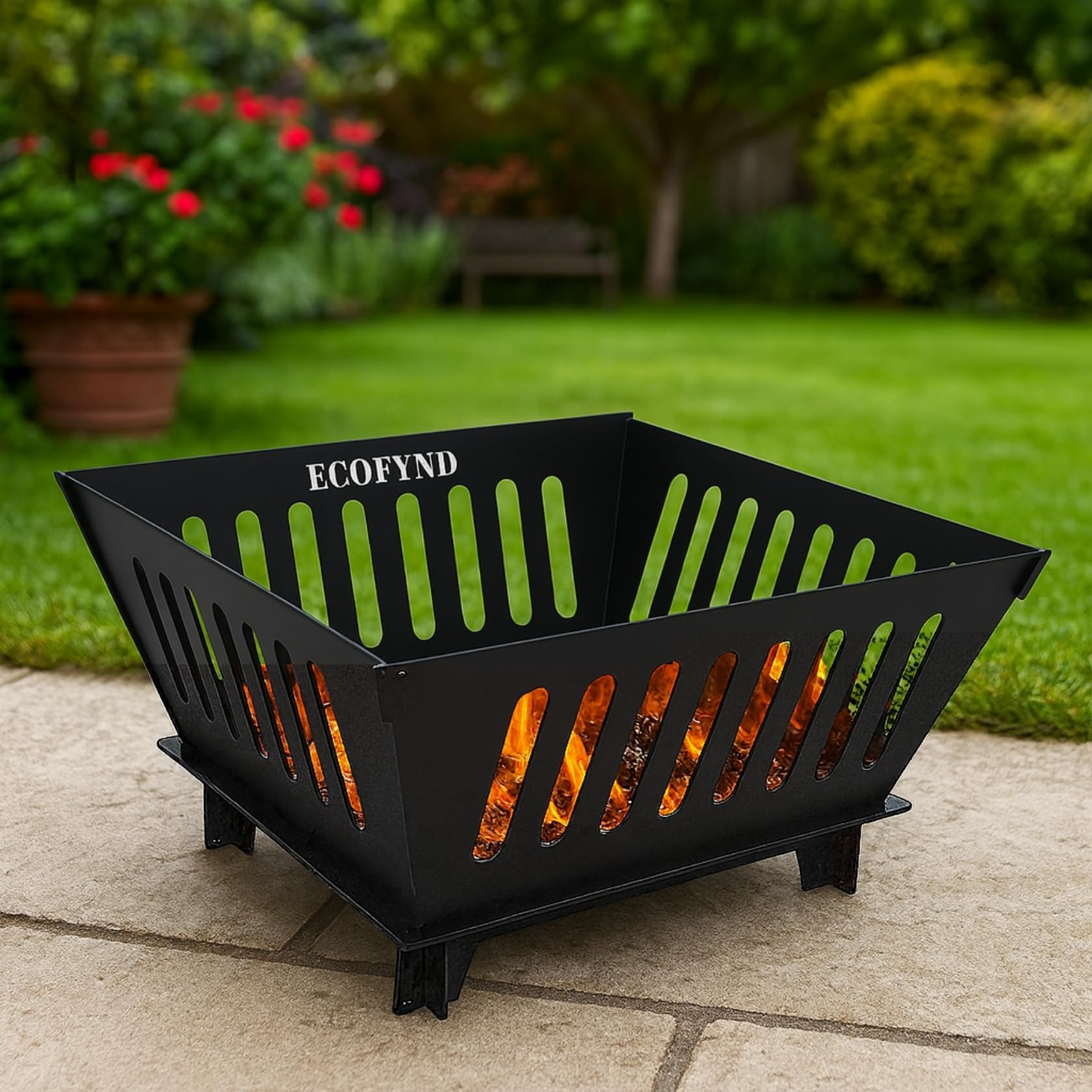 ecofynd Portable Charcoal Barbeque Grill, Modern Foldable & Compact BBQ Set for Home, Picnic, Camping, Traveling, Outdoor Cooking, Bonfire, Heavy Duty Firepit Tandoor tools (Stellar Black, BBQ003)