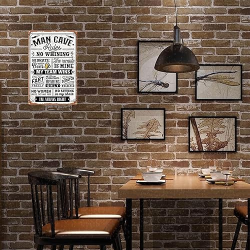 Miniatura 4 de Letrero de reglas de la cueva de hombre, divertido decoración de cueva de hombre, retro, de metal, letreros de metal Mancave para hombres,