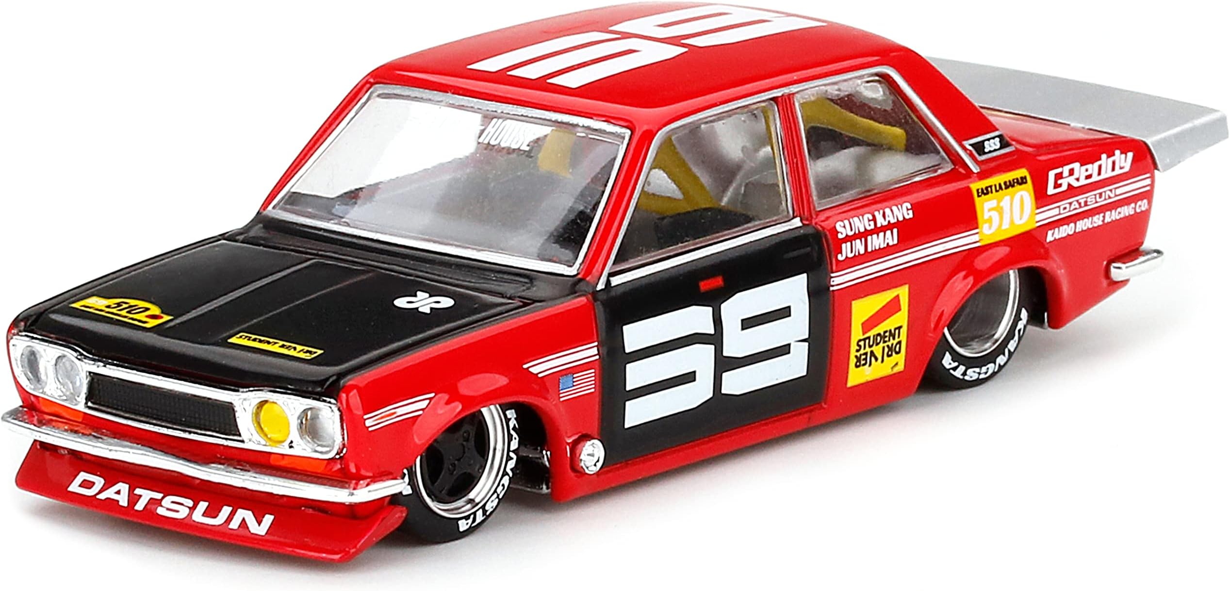 Datsun 510 Pro Street SK510 Red and Black (Designed by Jun Imai) Kaido House Special 1/64 Diecast Model Car by True Scale KHMG003