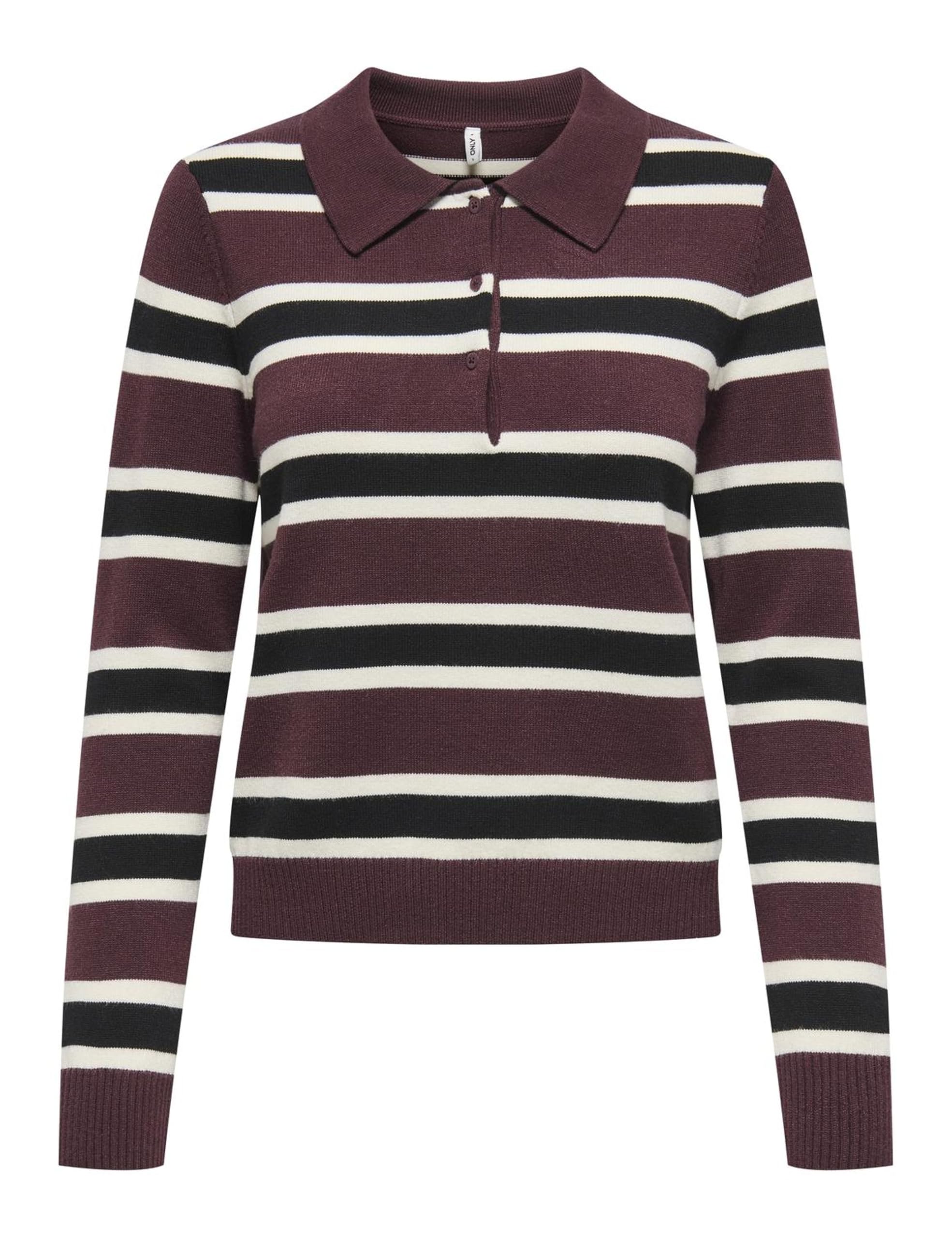 ONLY Onllondon LS Stripe Polo CC Knt Onllondon LS Stripe Polo CC Knt Donna (Pacco da 1)