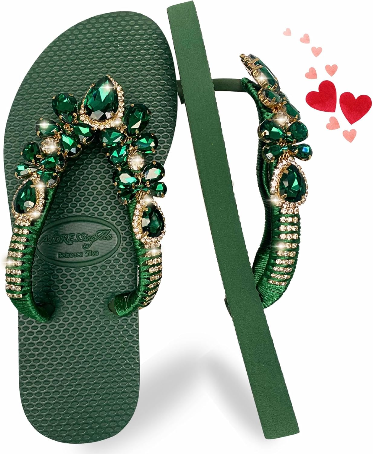 Glam Rhinestones Flip Flops For Women