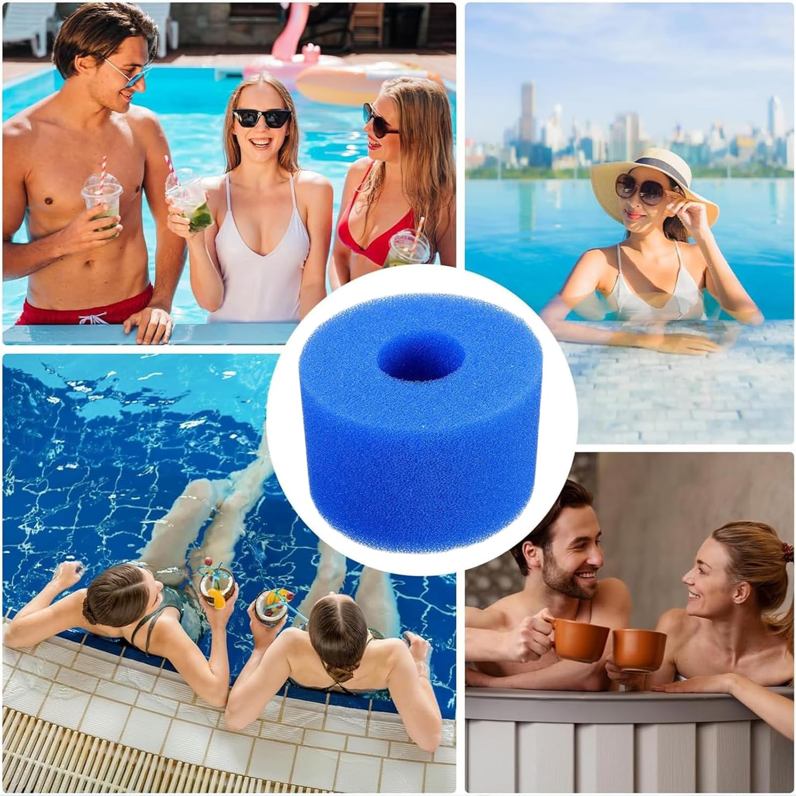 Do filtrów basenowych Intex typu S1, wkład filtrujący do basenów i spa, trwały filtr gąbkowy, przyjazny dla środowiska i łatwy do czyszczenia, akcesoria do spa, 4 sztuki