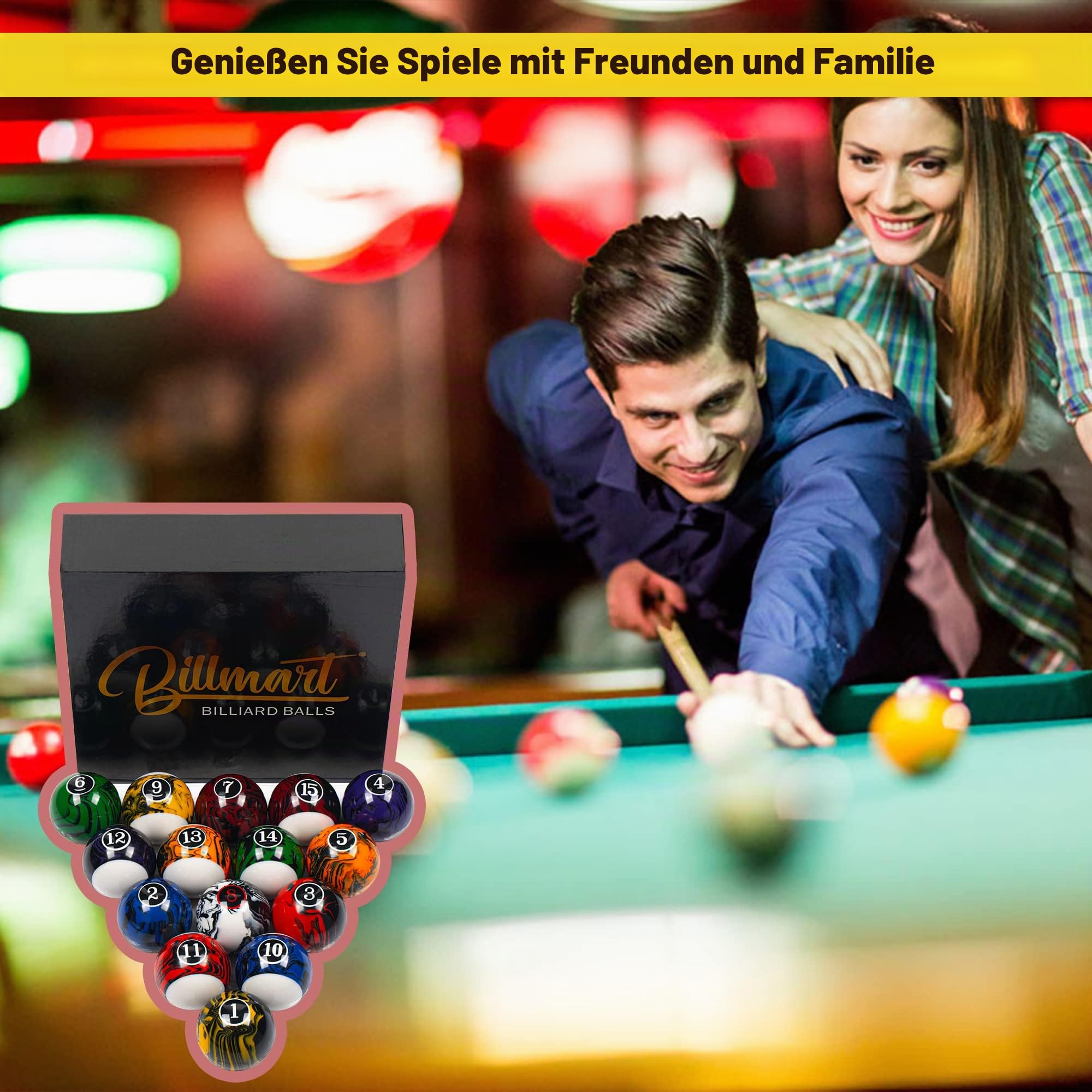 Billmart Billardkugeln 16 Billardtischbälle Set