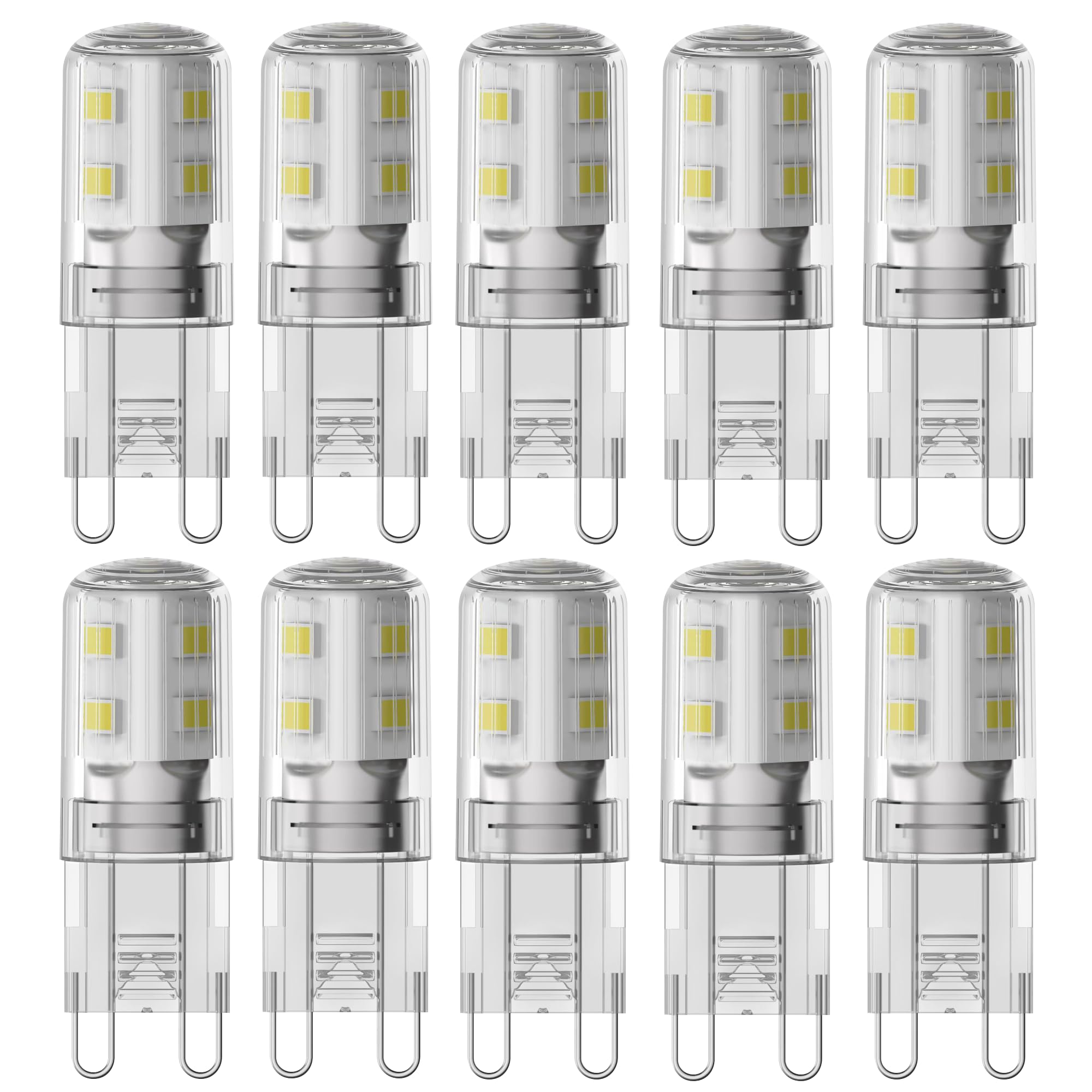 Unibulb G9 LED Light Bulbs, 470 Lumens, 4.2W (40W Halogen Equivalent), Daylight (6500k), 220-240V, Bi-Pin Base Energy Saving, T3, Pack of 10