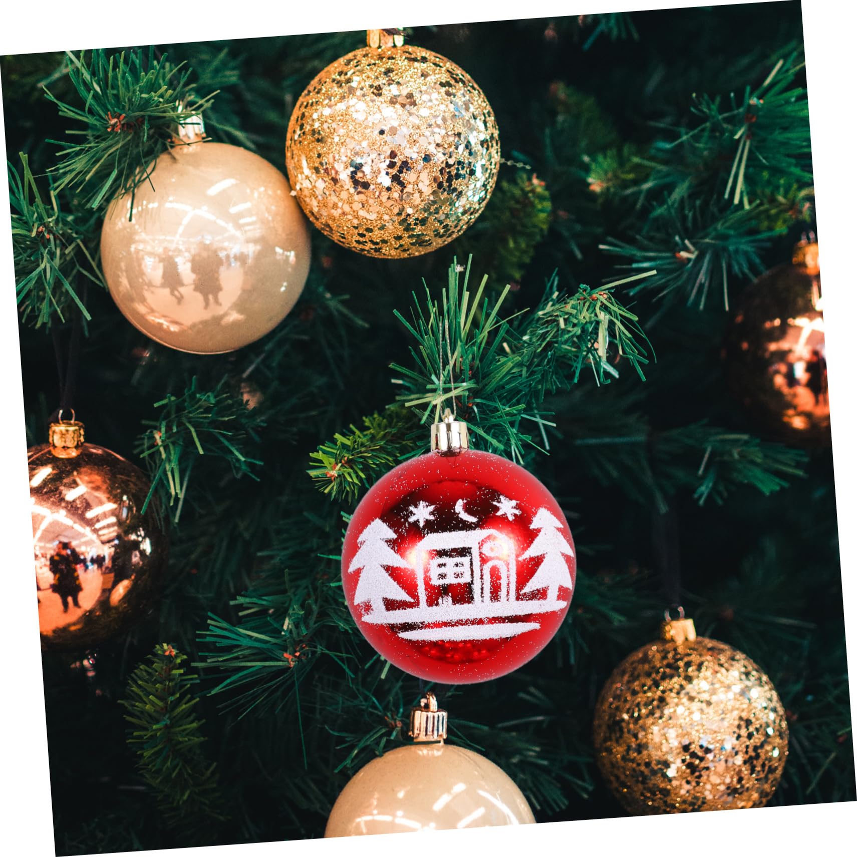 Zerodeko 4 Ensembles Ornements De Boule De Noël Arbre Lumineux De Noël Sapin De Noel Sapin De Noel en Feutrine pour Mur d'enfants Pendentif De Décoration d'arbre Plastique 6 Pièces * 4