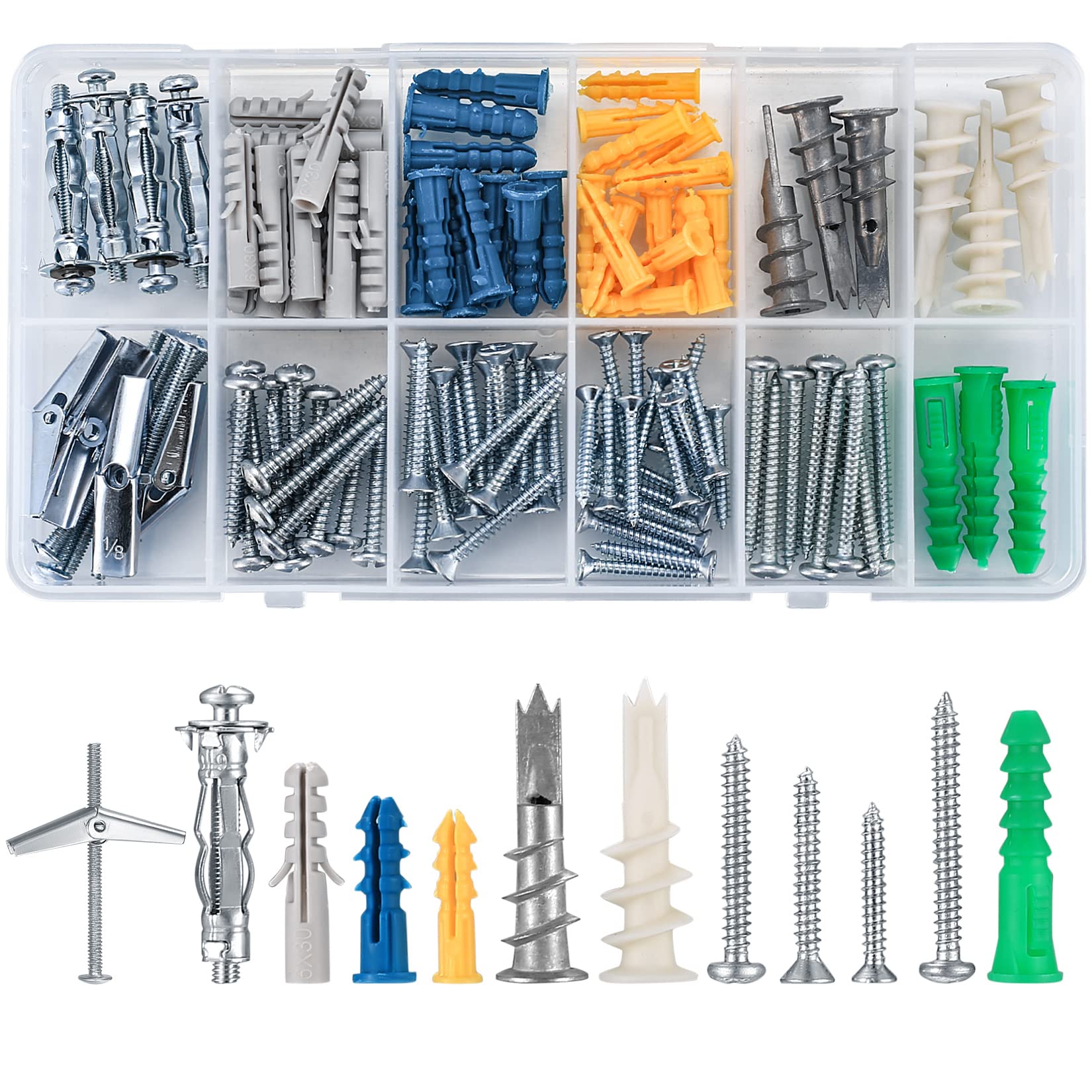 Buy 114 Assorted Plasterboard Screws and Wall Plugs Set, Cavity Wall