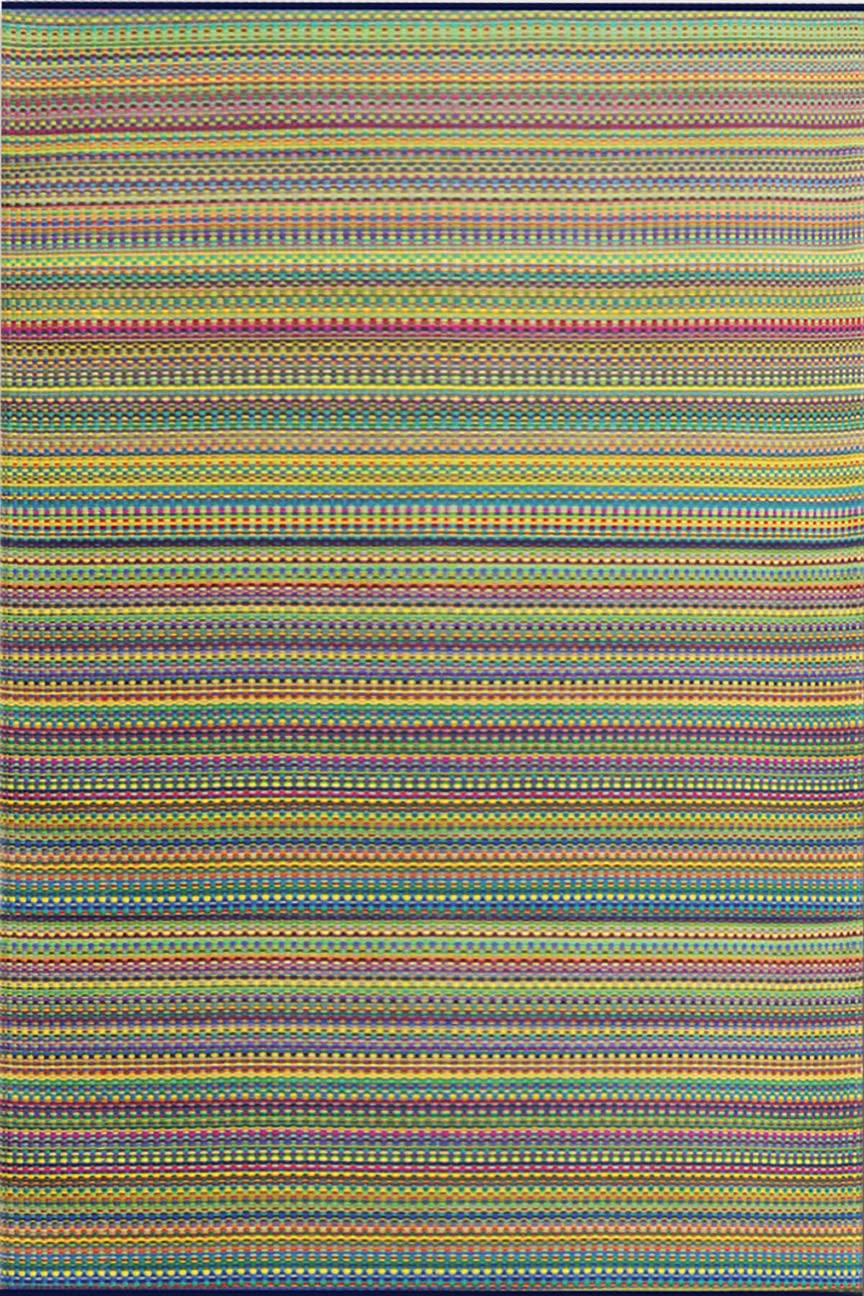 Mad Mats Geometric Outdoor Rug, Reversible Plastic Mat (5' x 8', Mix - Rainbow)