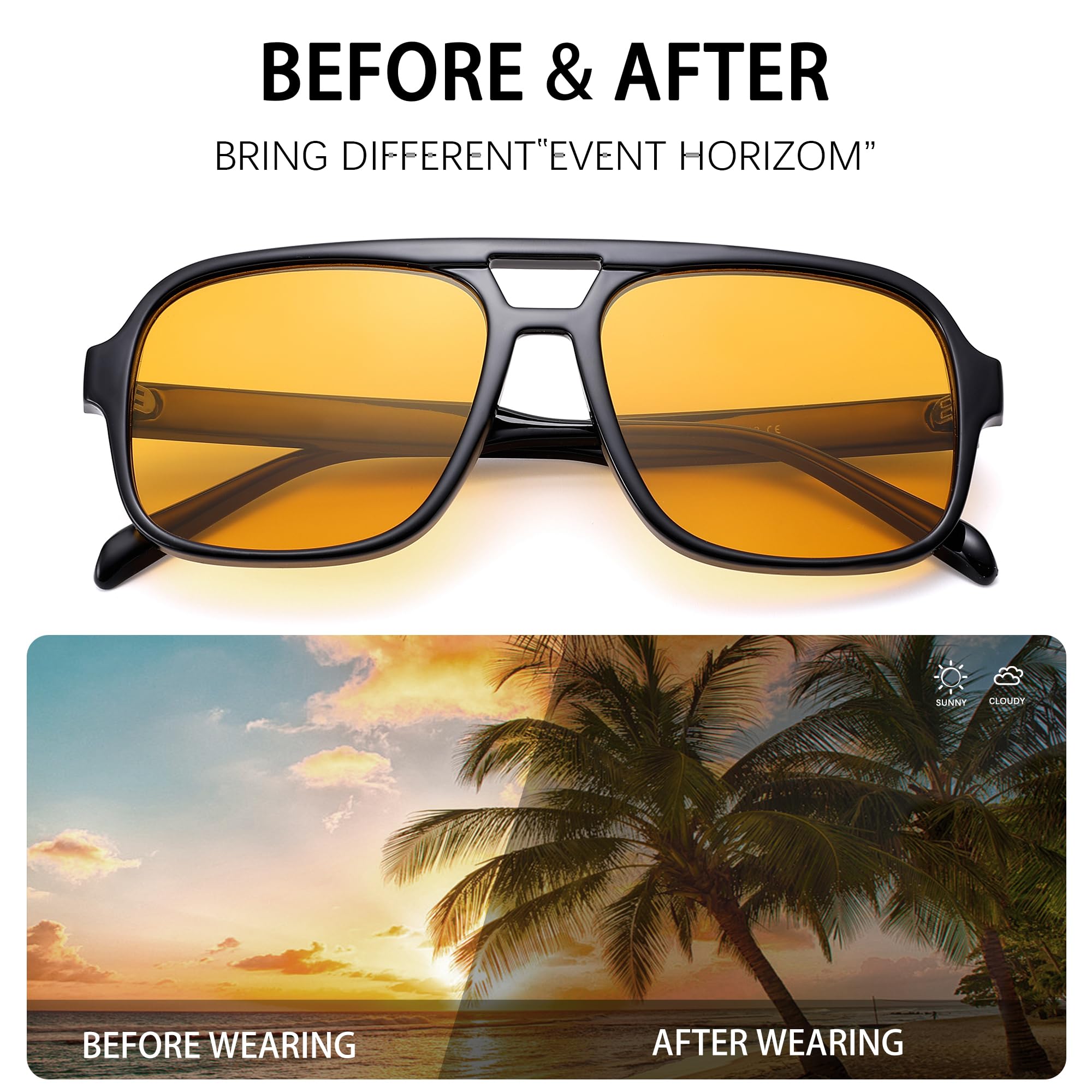 Retro Pilotenbrille Damen Herren Sonnenbrille 70er Jahre Mode Quadrat Sonnenbrille mit UV400 Schutz