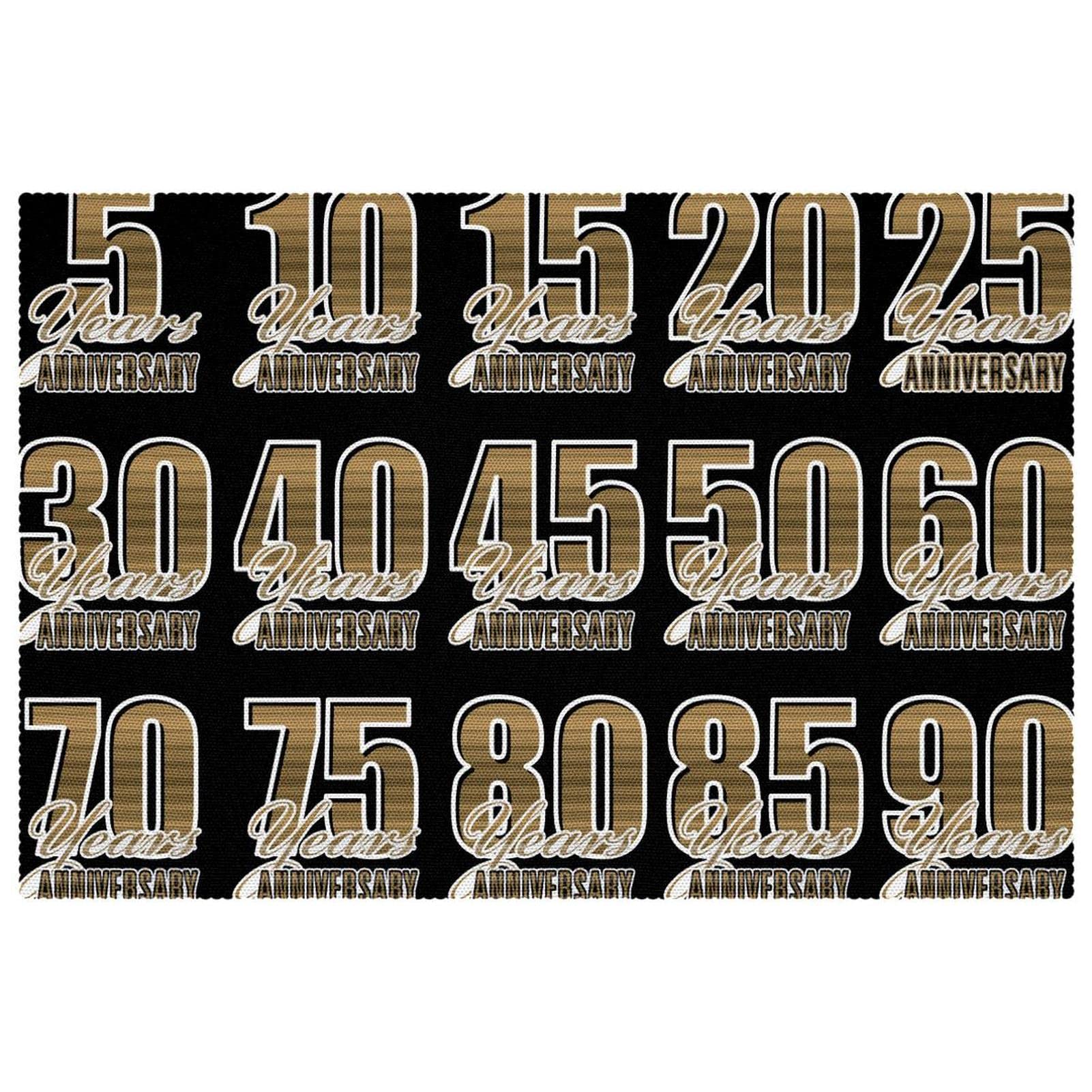 Sets de table Golden Anniversary antidérapants résistants à la chaleur 30x45cm