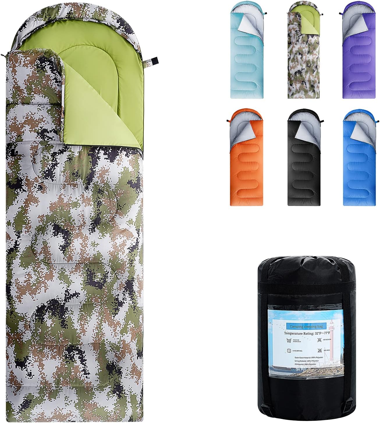 Sleeping Bags for Adults,Kids & Girls-Warm & Cold Weather Lightweight Waterproof Sleeping Bag Backpack with Compact Bag,Great for 3-4 Seasons Hiking,Camping and Outdoor