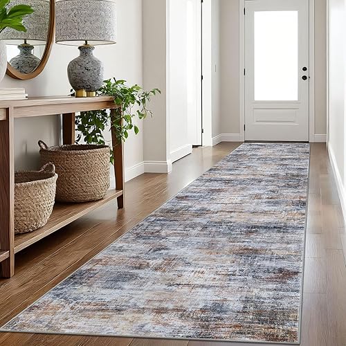 Miniatura 169 de IOHOUZE Alfombra pequeña abstracta de 2 x 3 pies, alfombra de entrada lavable para entrada interior, alfombras con respaldo de goma, alfombra Gris