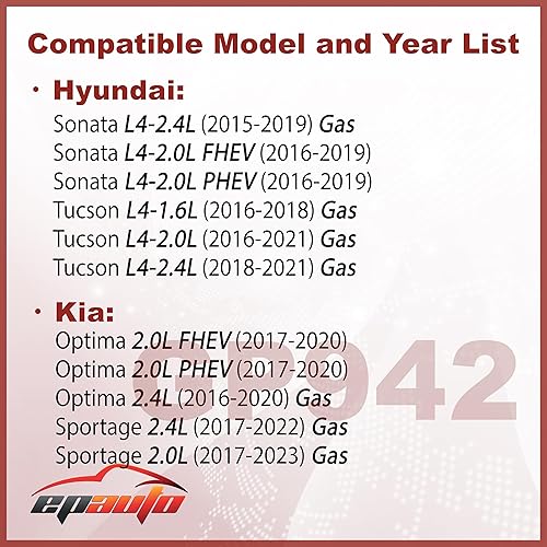 Miniatura 2 de EPAuto GP942 (CA11942) Reemplazo del filtro de aire del motor para Hyundai Sonata 2.0L Hybrid (2016-2019), Sonata 2.4L Gas (2015-2019), Kia Optima