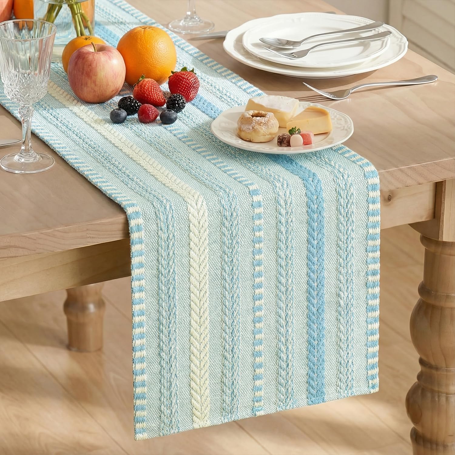 Artoid Mode Blue Boho Elegant Vintage Summer Table Runner 30x183 cm