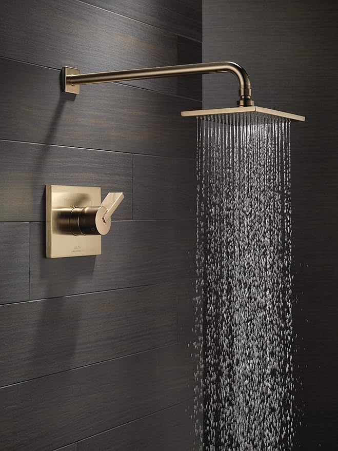 Delta Faucet Vero 14 Series Single-Function Tub and Shower Trim Kit with Single-Spray Touch-Clean Rain Shower Head, Bronze T14253 (Valve Not Included)