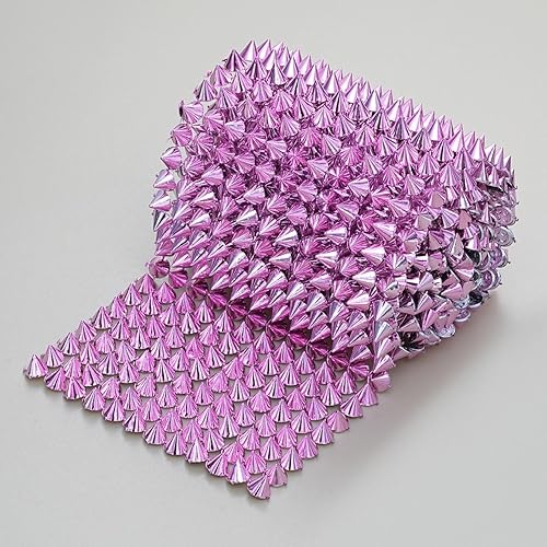 Miniatura 7 de Jerler 3 yardas de costura en picos para decoración de artes y manualidades, remaches de malla, cuentas de cono de radios, corte punk rock con parte