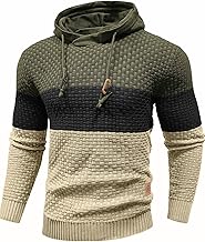 Men's Hooded Sweatshirt with Hood Sports Lining Plaid Jacquard Knitted Shirt Training Hoodie Casual Autumn Winter