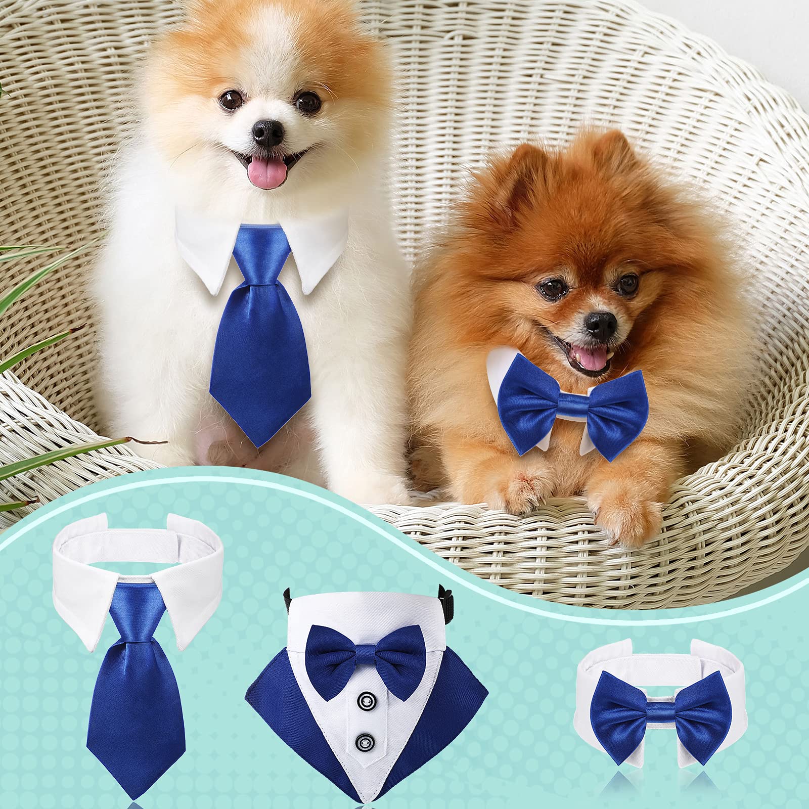 PYSEOSISE Hund Smoking Bandana Set - Mit Fliegen Für Hochzeit & Party