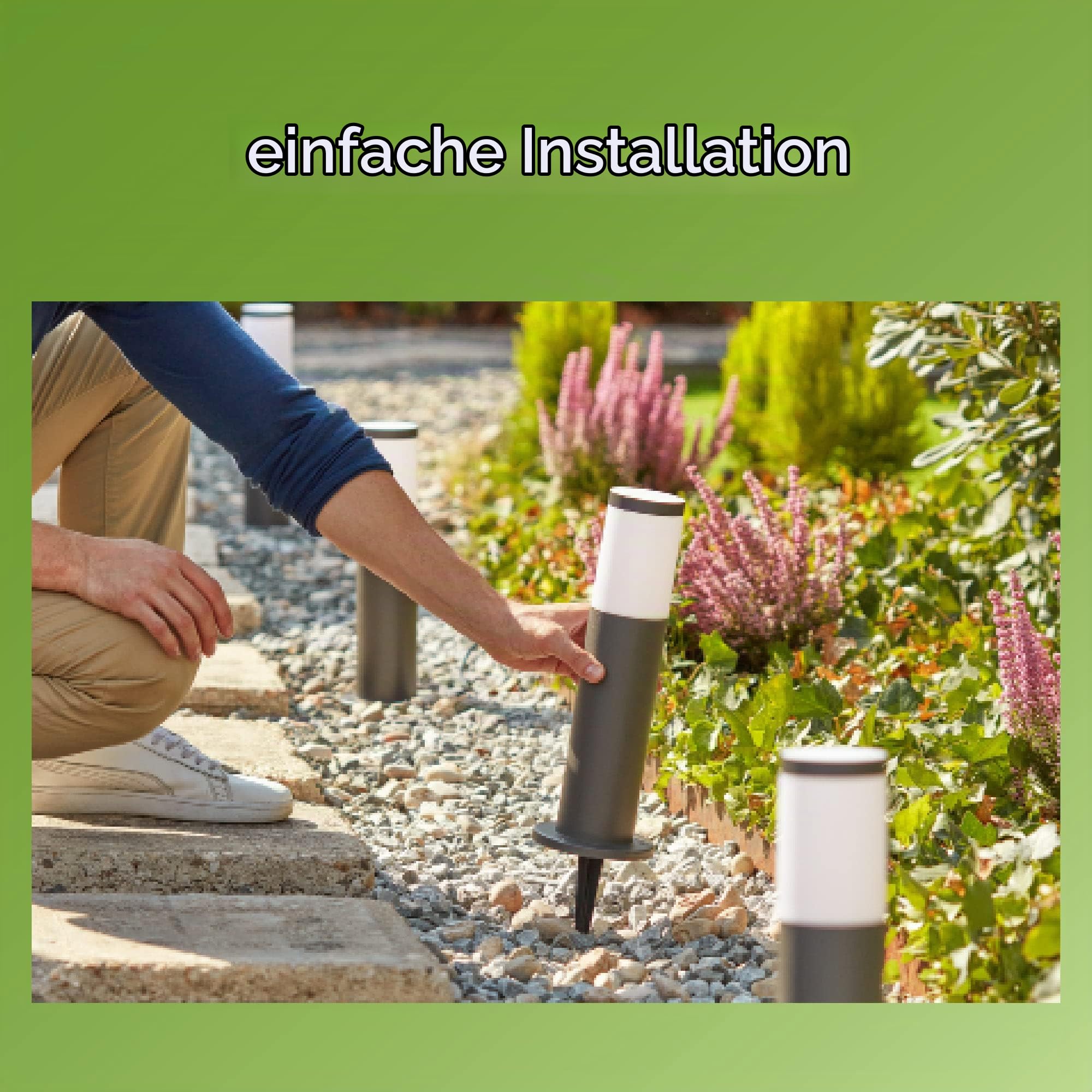 PHILIPS Utrecht Outdoor Sockelleuchte 1-er Starter Set (6 W), wetterfeste Niedervolt Außenleuchte mit warmweißem Licht, energiesparende LED Beleuchtung, anthrazit