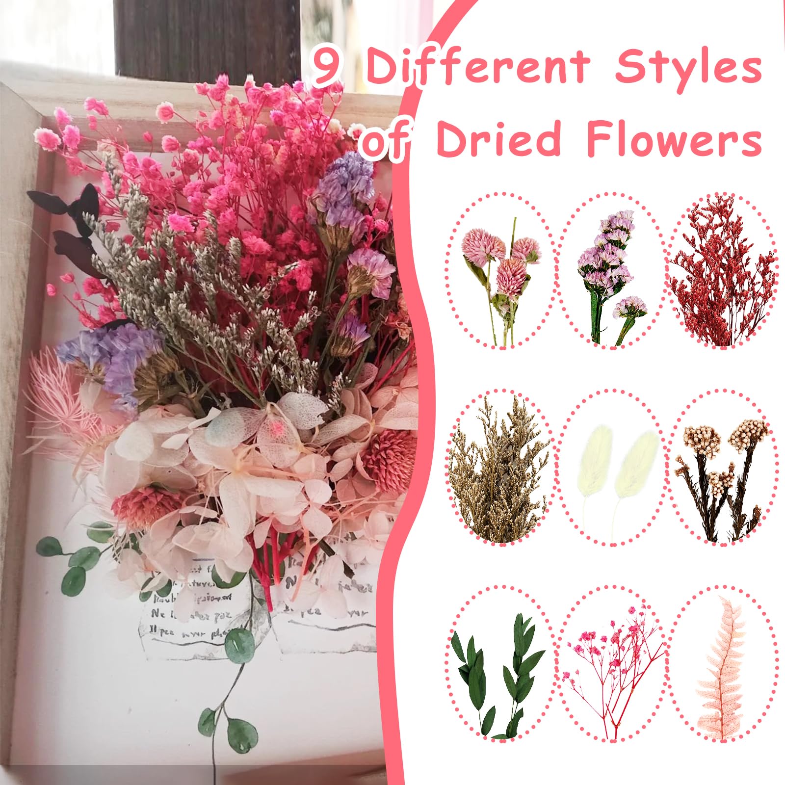 Natürliche Trockenblumen-Mischung – Getrocknete Blüten & Blätter Für DIY, Harzschmuck, Scrapbooking & Dekoration