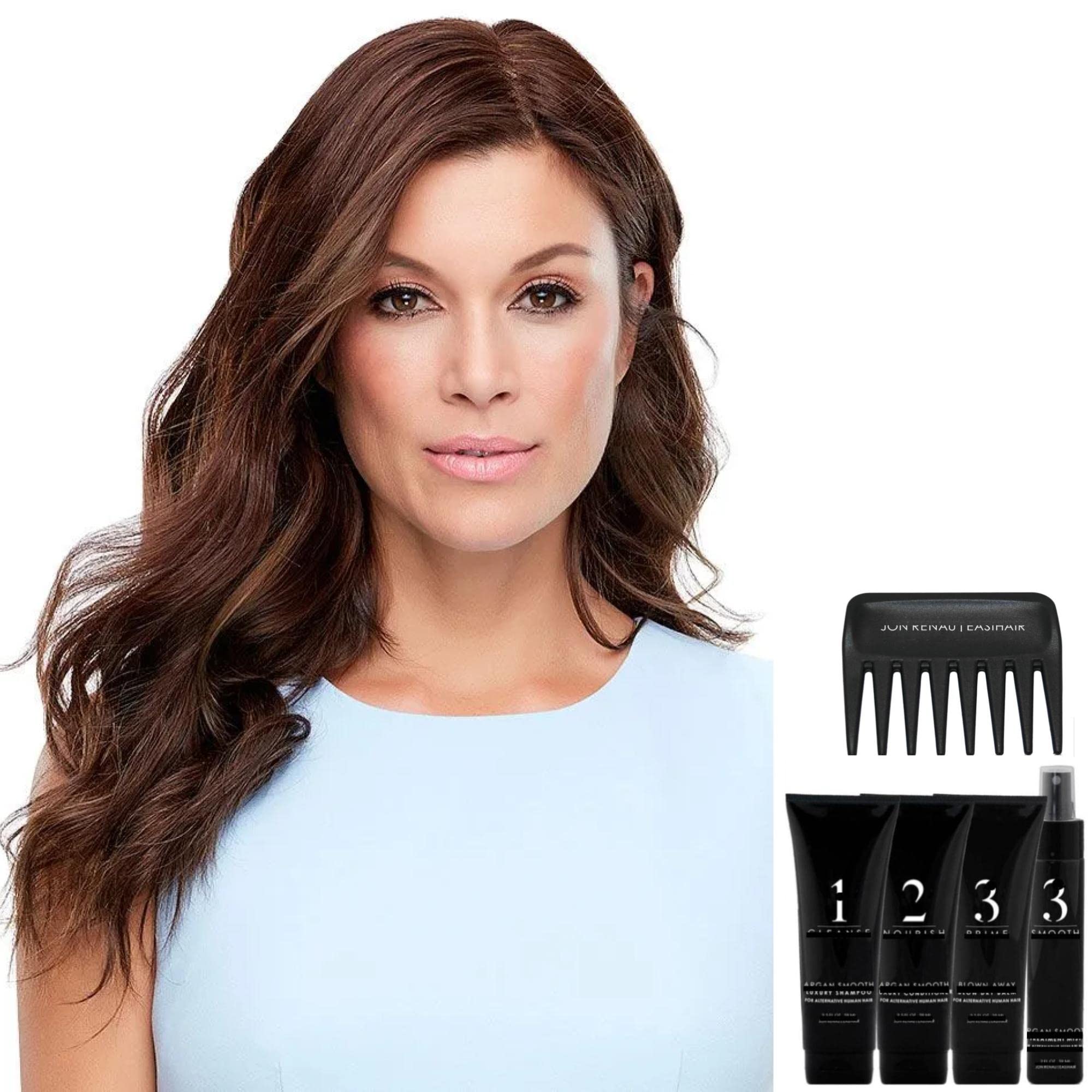 Bundle - 7 Items: Bundle - 7 Items: Top Style 18" HH Hairpiece by Jon Renau, Christy's Wigs Q & A Bo