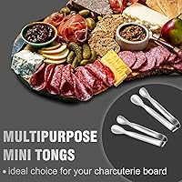 Vista 4 de Mini pinzas para servir alimentos, juego de 12 pinzas pequeñas para aperitivos, pinzas de cocina pequeñas de metal de acero inoxidable, para barra