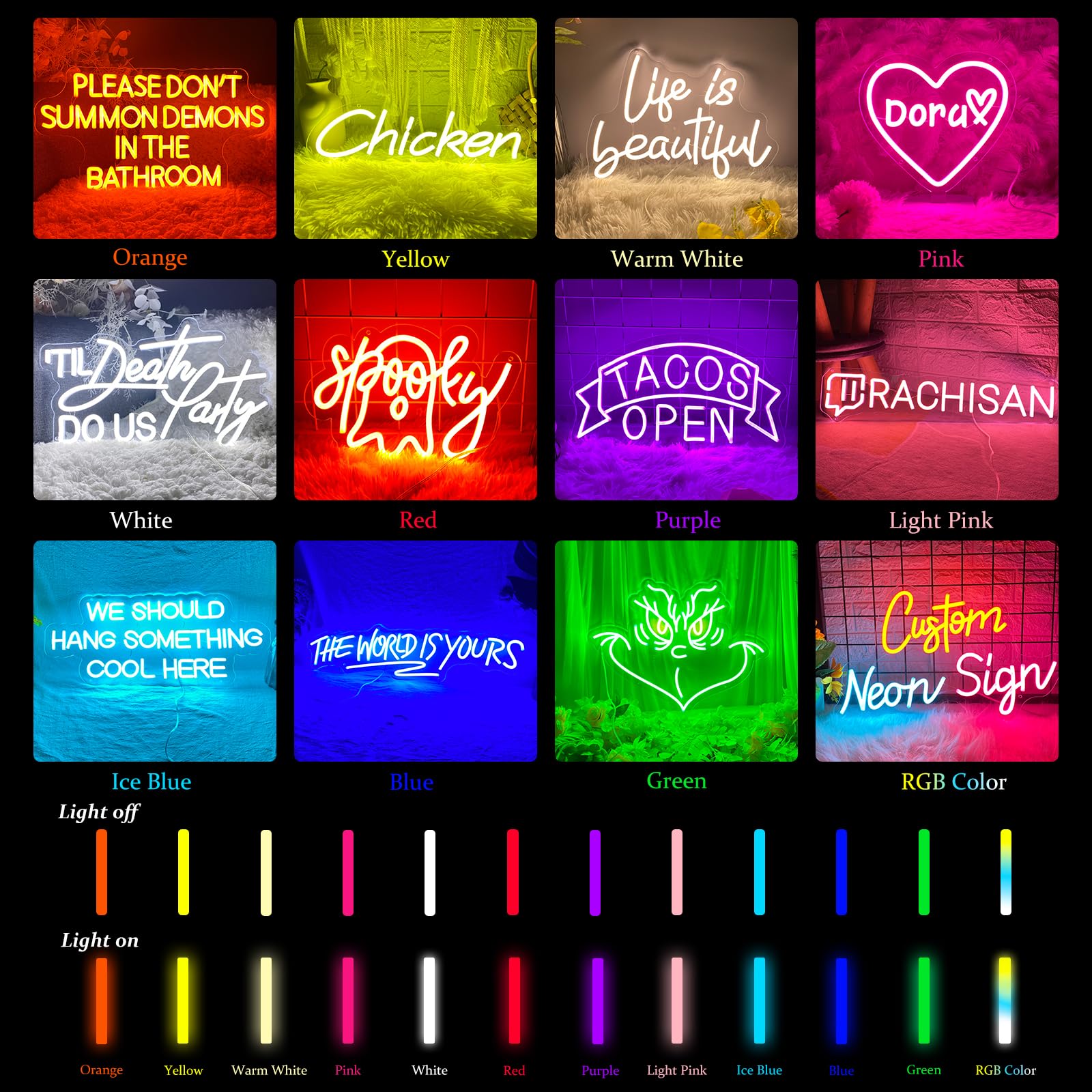Letrero De Neón Personalizado Para Decoración De Pared LED Neon Personalizable Para Fiestas De Cumpleaños, Bodas, Tiendas, Bares, Letreros Luminosos Lámpara Personalizada Regalos (26-150cm,1-3 líneas)