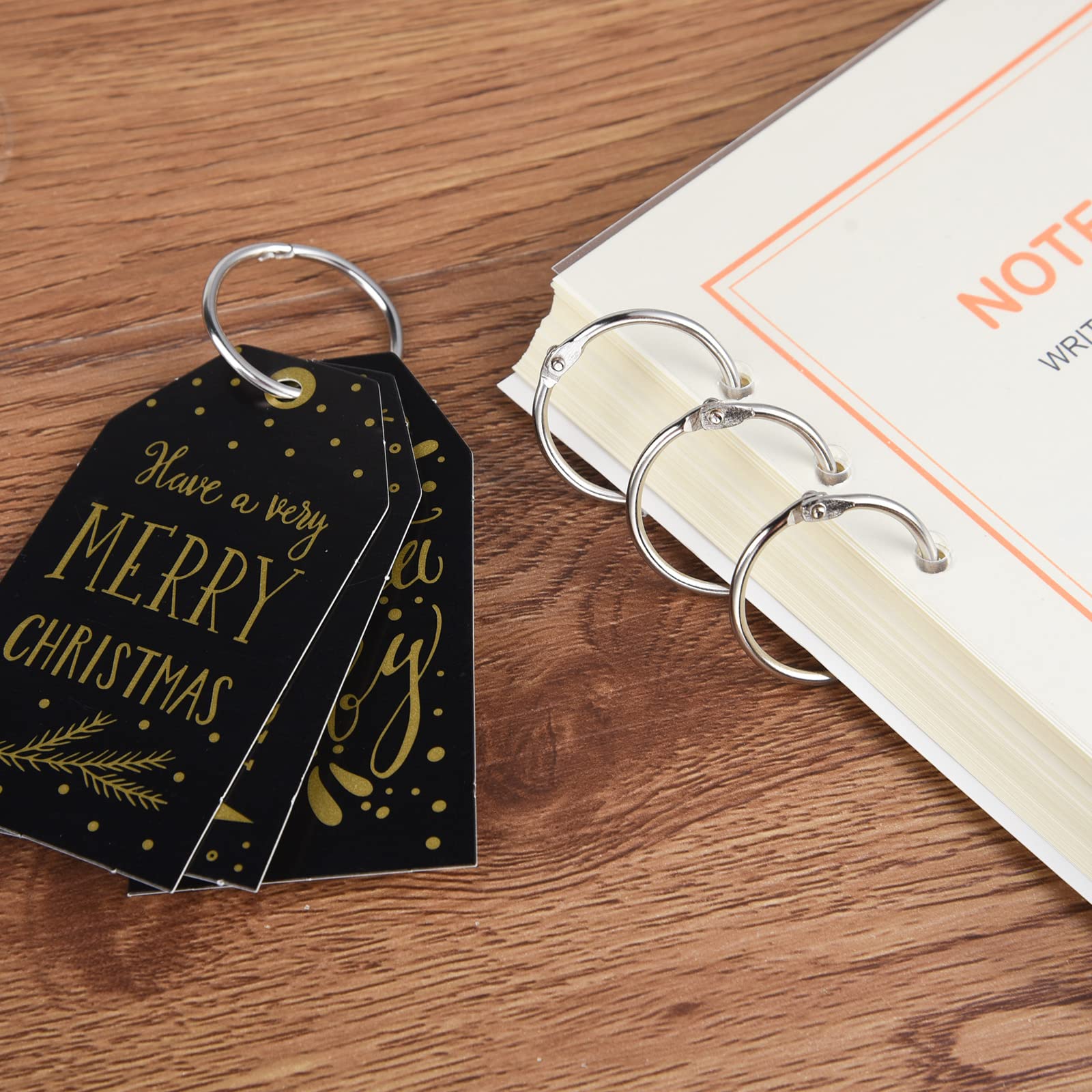 Lot De 30 Anneaux De Reliure En Métal De 3,8 Cm Pour Feuilles Mobiles, Scrapbooking, Croquis, Album Photo, Bricolage, Noir, 38 Mm