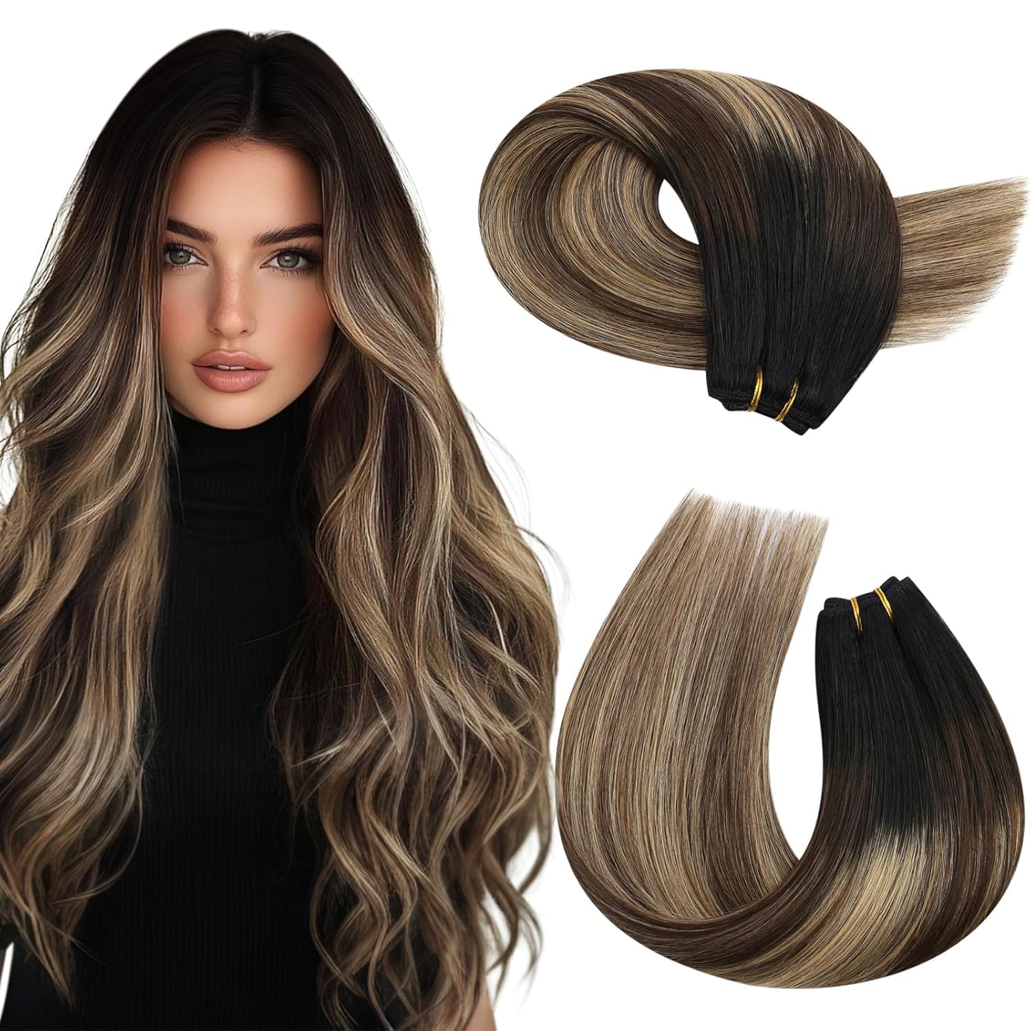 Moresoo Echthaar Weft Extensions Tressen Extensions Echthaar
