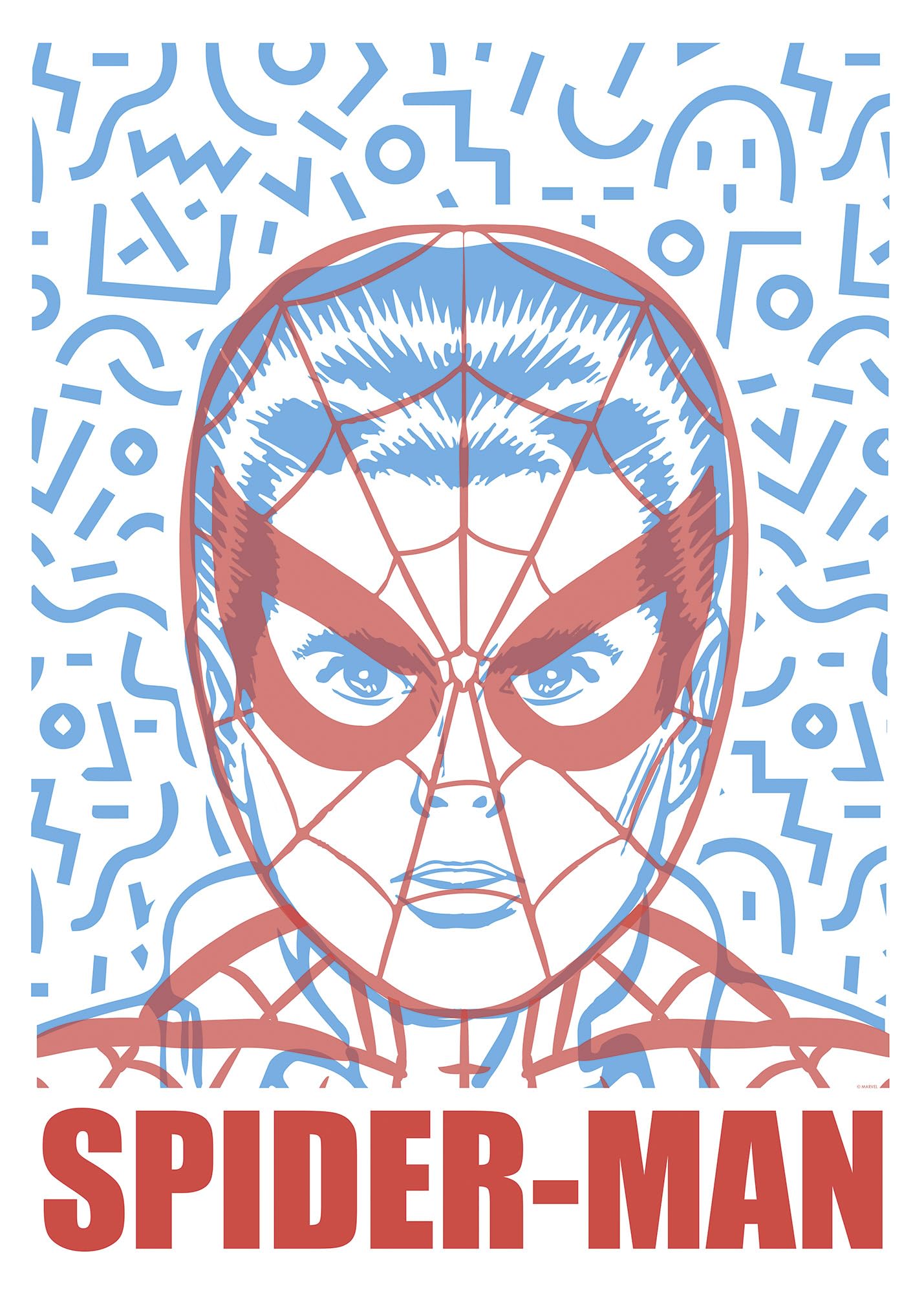 Komar Marvel Spider-Man Face Wall Picture Size 50 x 70 cm Children's Room Wall Decoration