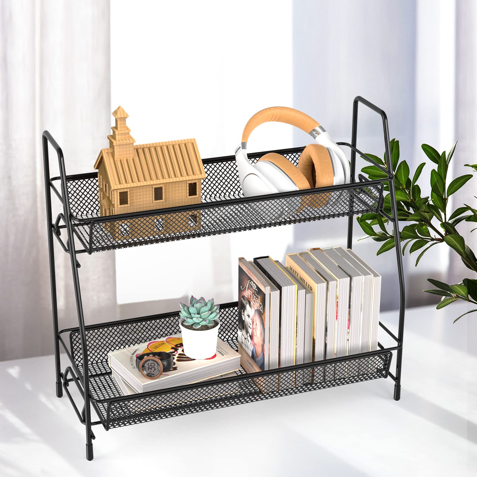 Spice Rack Organizer for Kitchen ,Upgrade MRINDA 2-Tier Bathroom ...