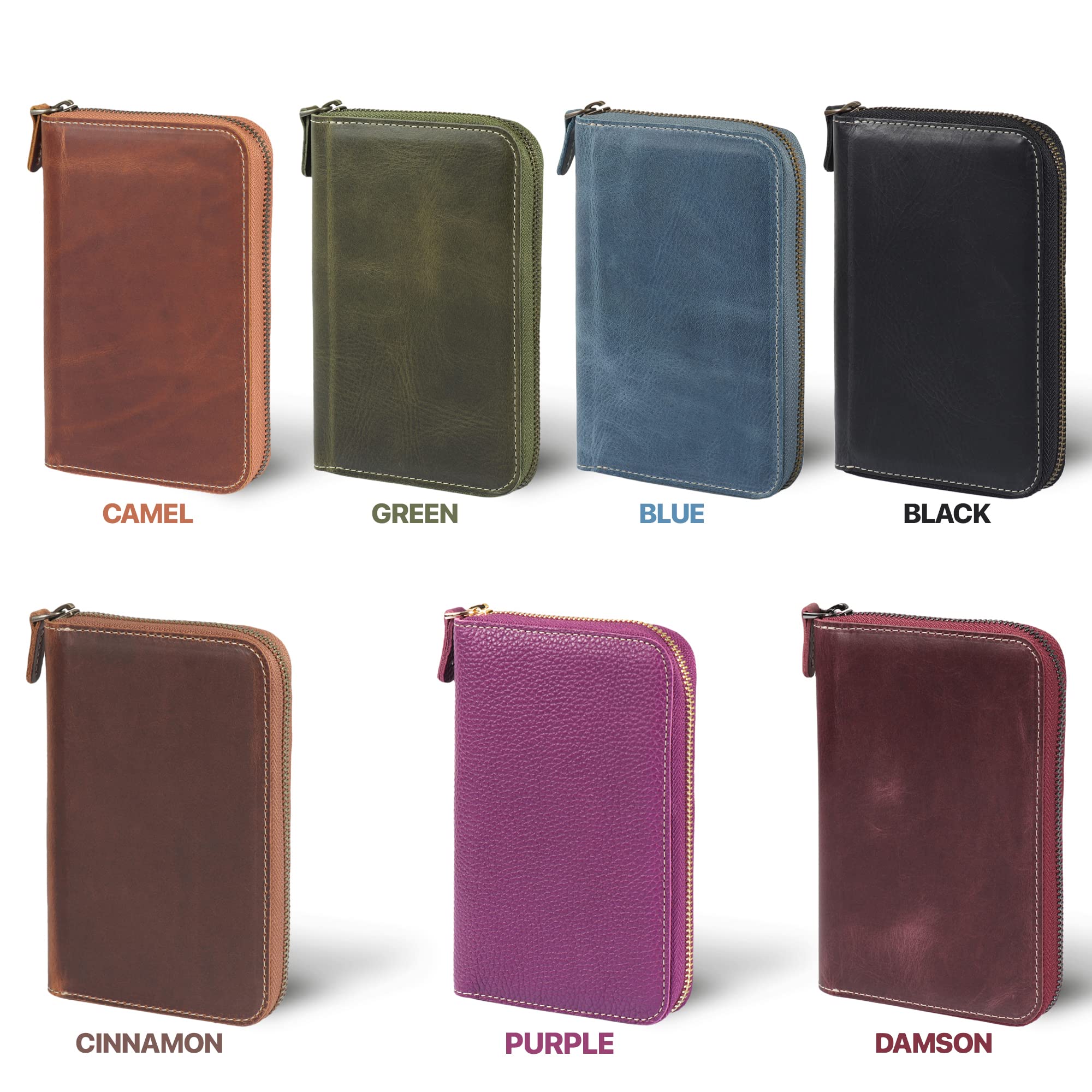 Mega Gear LONDO Genuine Leather Padfolio with Pencil Holder Notepad and Zipper Closure (Damson) - Image 4