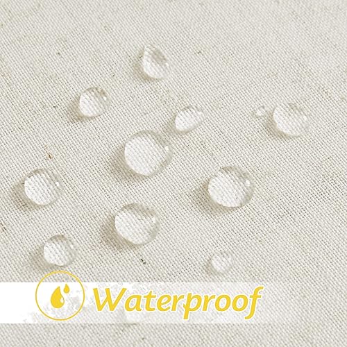 Miniatura 2 de NICETOWN 2 paneles de cortinas de lino para exteriores impermeables para patio, con ojales, de lino grueso, semitransparentes, cortinas para