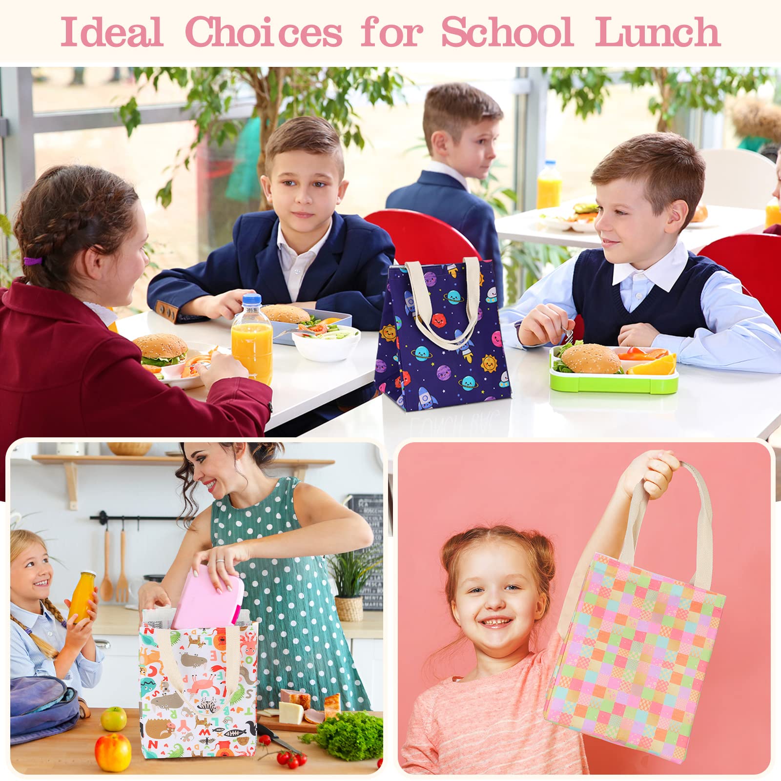 Berlune Isolierte Lunch-Tasche, 21,6 x 17,5 x 26,7 cm, wiederverwendbare Lunch-Tasche, tragbare Lunch-Tasche mit Aluminiumfolie, Thermo-Lunch-Kühler für Damen und Herren, Büro, Arbeit, Picknick, 10