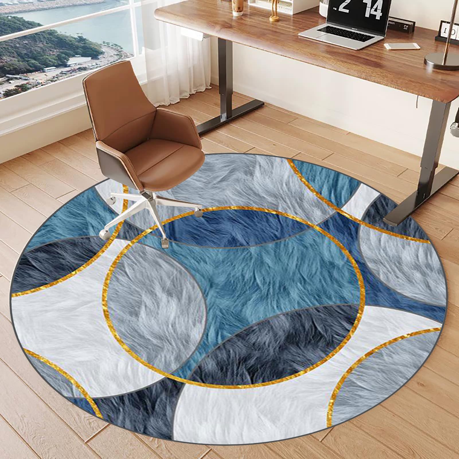 Office Chair Mat for Hardwood Floor, Gaming Chair Mat for carpet floors, Desk Chair Mat, Round Multi-Purpose Floor Protector for Rolling Chair Non Slip Carpet Protection Mat Anti-scratch 80 cm