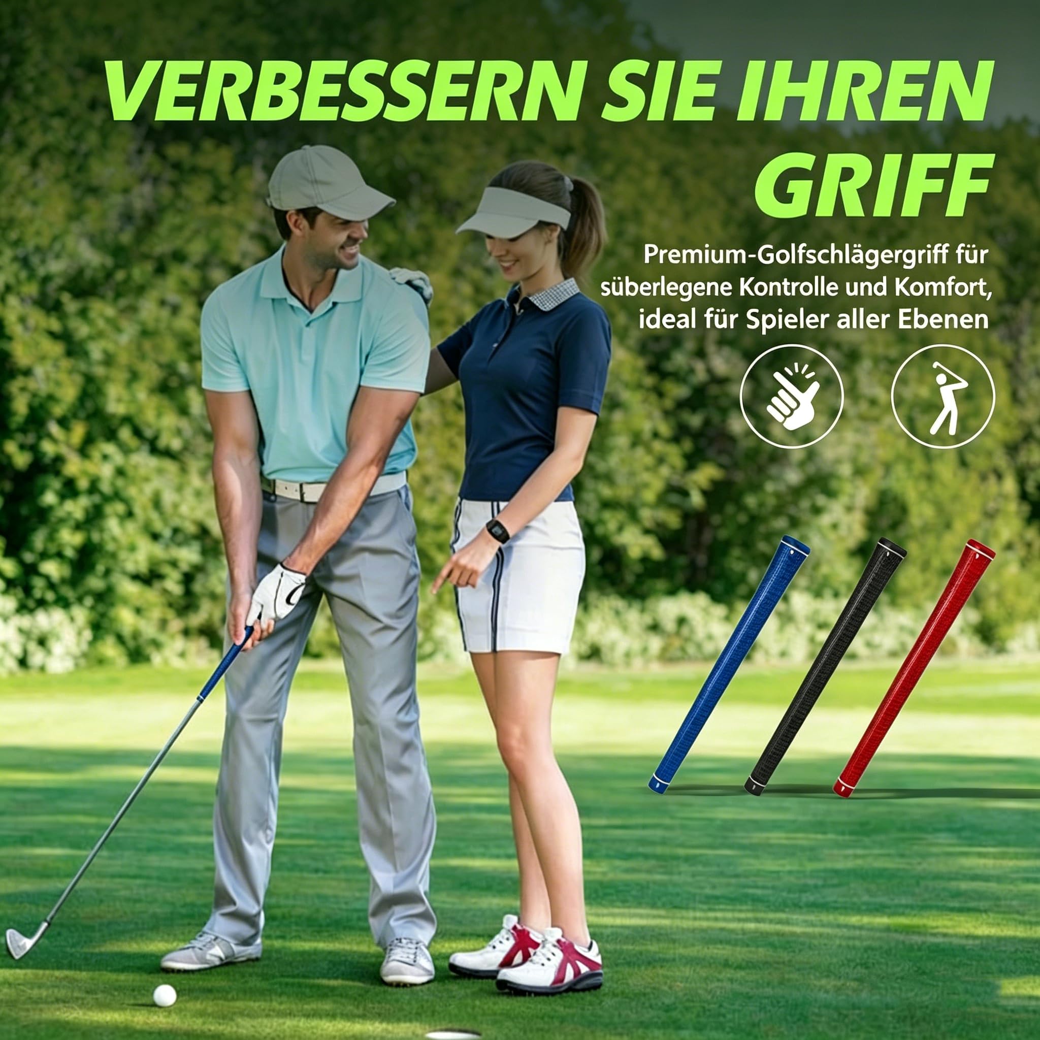 Golfgriff, 13er-Set, Standard, 0.58 Zoll Kerndurchmesser, rutschfeste Gummigriffe, universelle Passform für Standard-Golfschläger-Schäfte, Allwetter-Komfortkontrolle