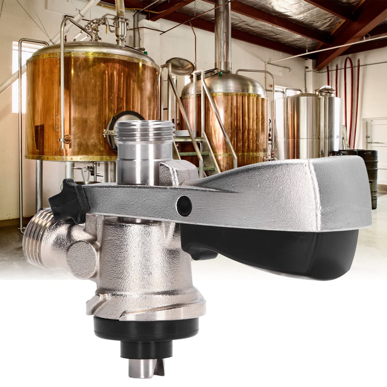 DEWIN Fût de Bière G5/8, Coupleur de Fût de Bière G5/8 Brassage Bière Robinets Coupleur de Fût de Bière de Type S Distributeur Baril de Bière en Acier Inoxydable