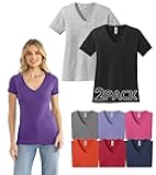 Apparel Women's Ideal V-Neck T-Shirts, Pack of 1540 Women's Tee Shirts – Custom Color Set Remeras para Mujer