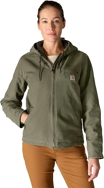 Carhartt Women's 104292 Loose Fit Washed Duck Jacket - Sherpa Lined