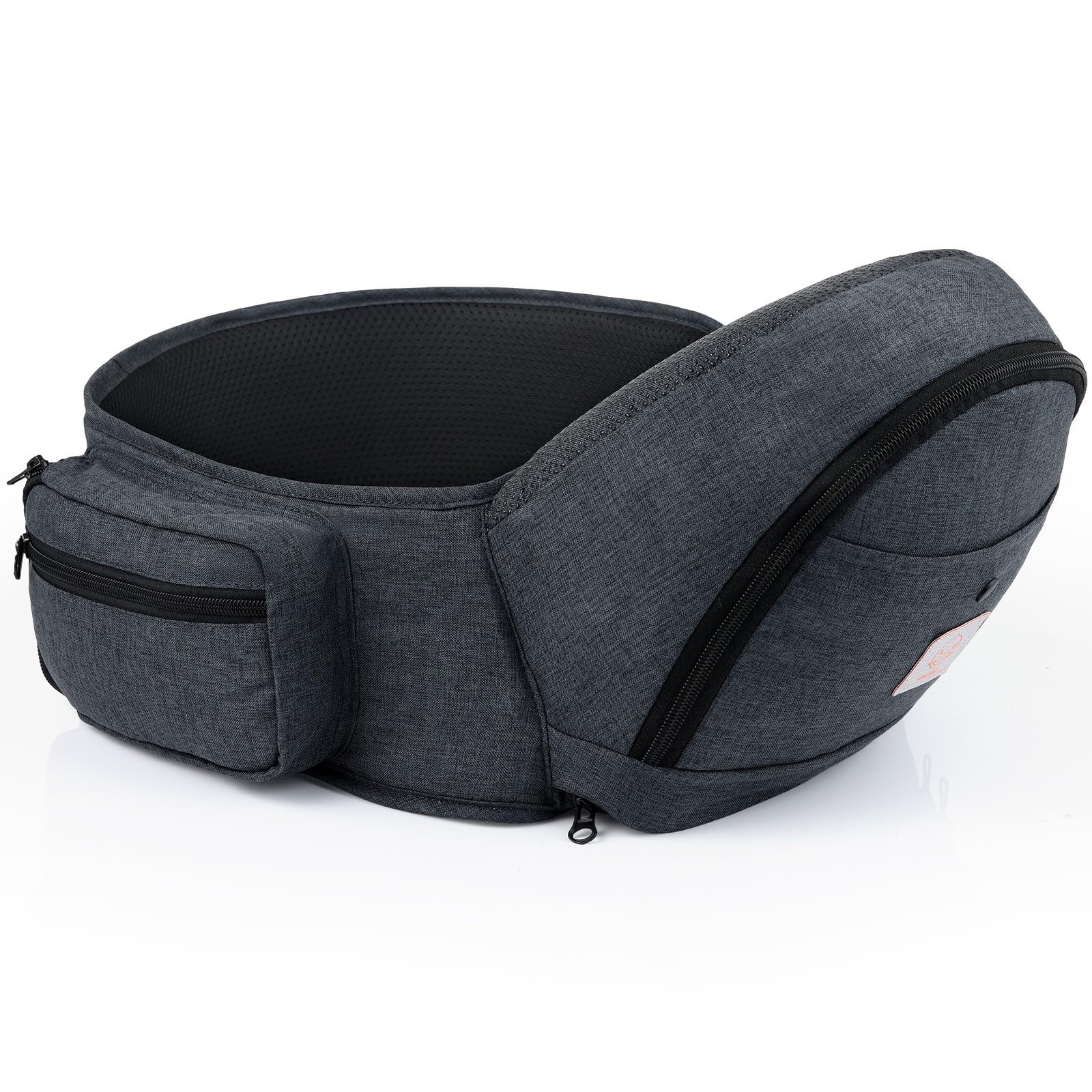 GAGAKU Baby Hüftsitz Babytrage ErgonomischeBaby Hüfttrage Leicht Tragehilfe Baby mit Stauraum für Kinder 0-36 Monate Neugeborenes - Dunkelgrau