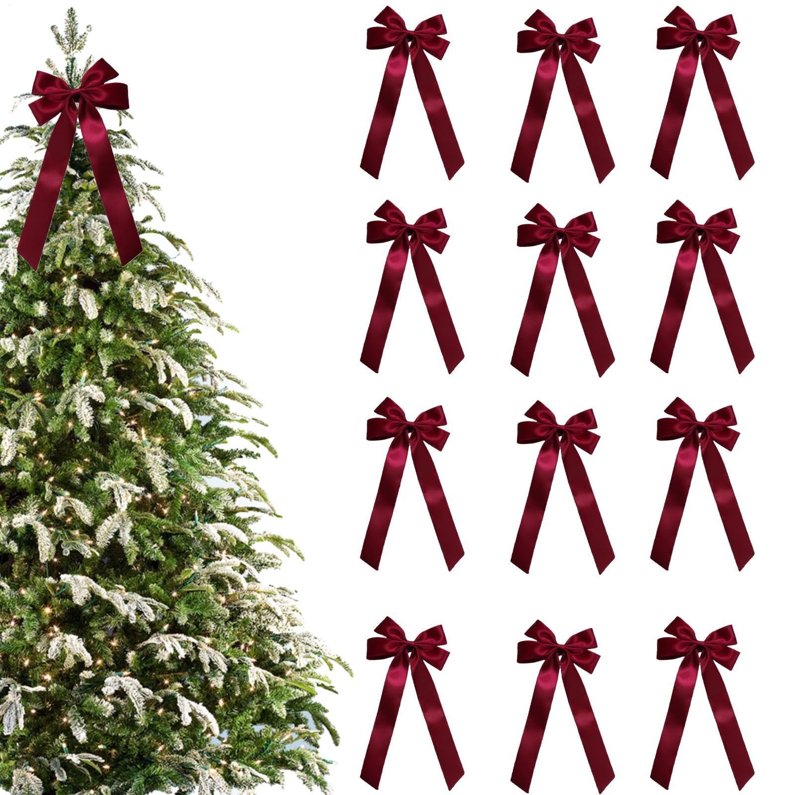 Lazo de Navidad elegante con acabado resistente para árboles y portones