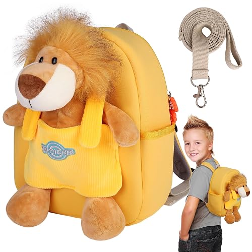 VWAERR Toddler Lion Backpack with Detachable Doll & Leash