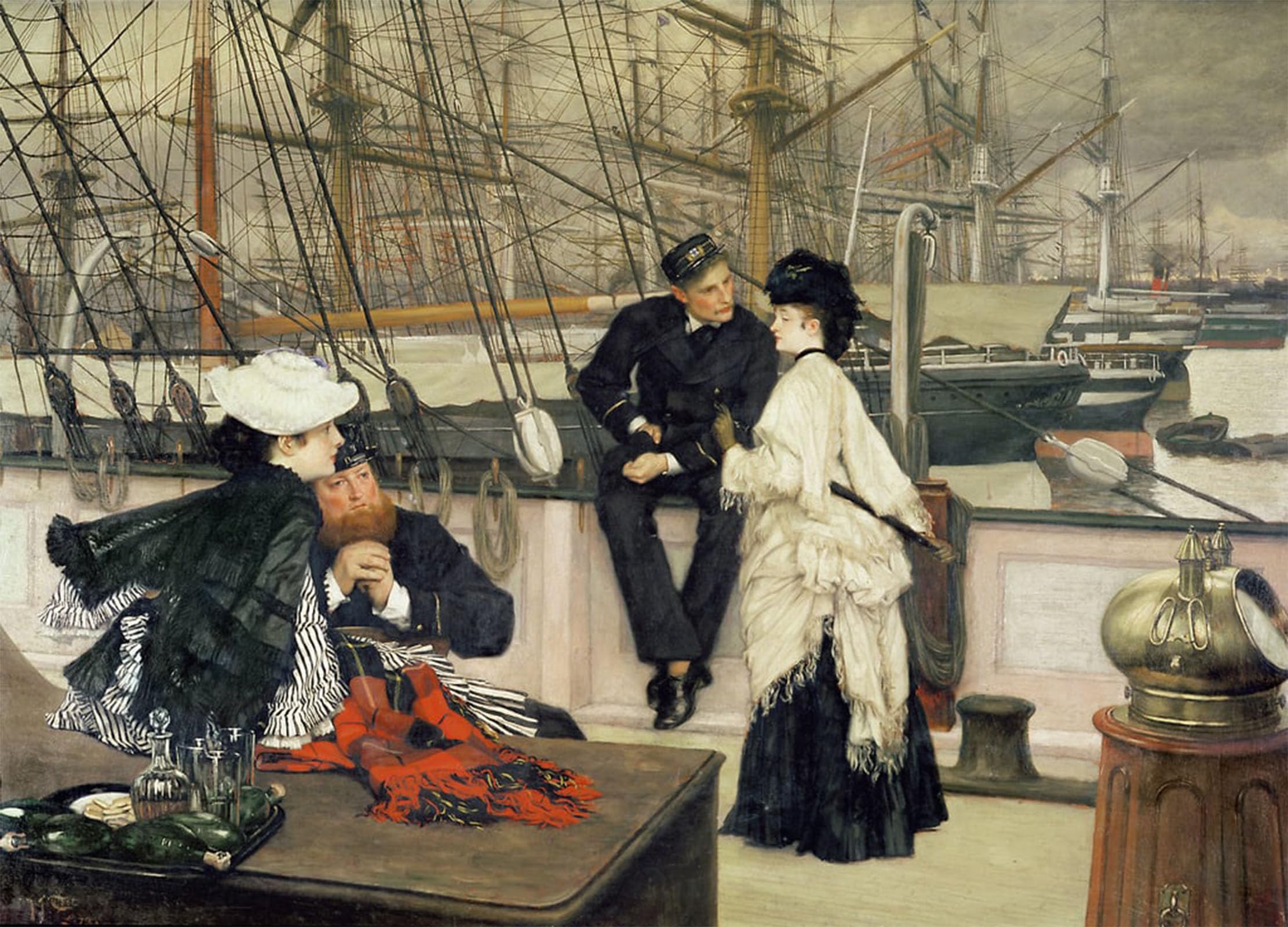 Artxlxxbn No Frame Famous Art Print Poster Vintage Wall Art The Captain And The Mate By Jacques Canvas Art Poster For Home Decor 60X90cm