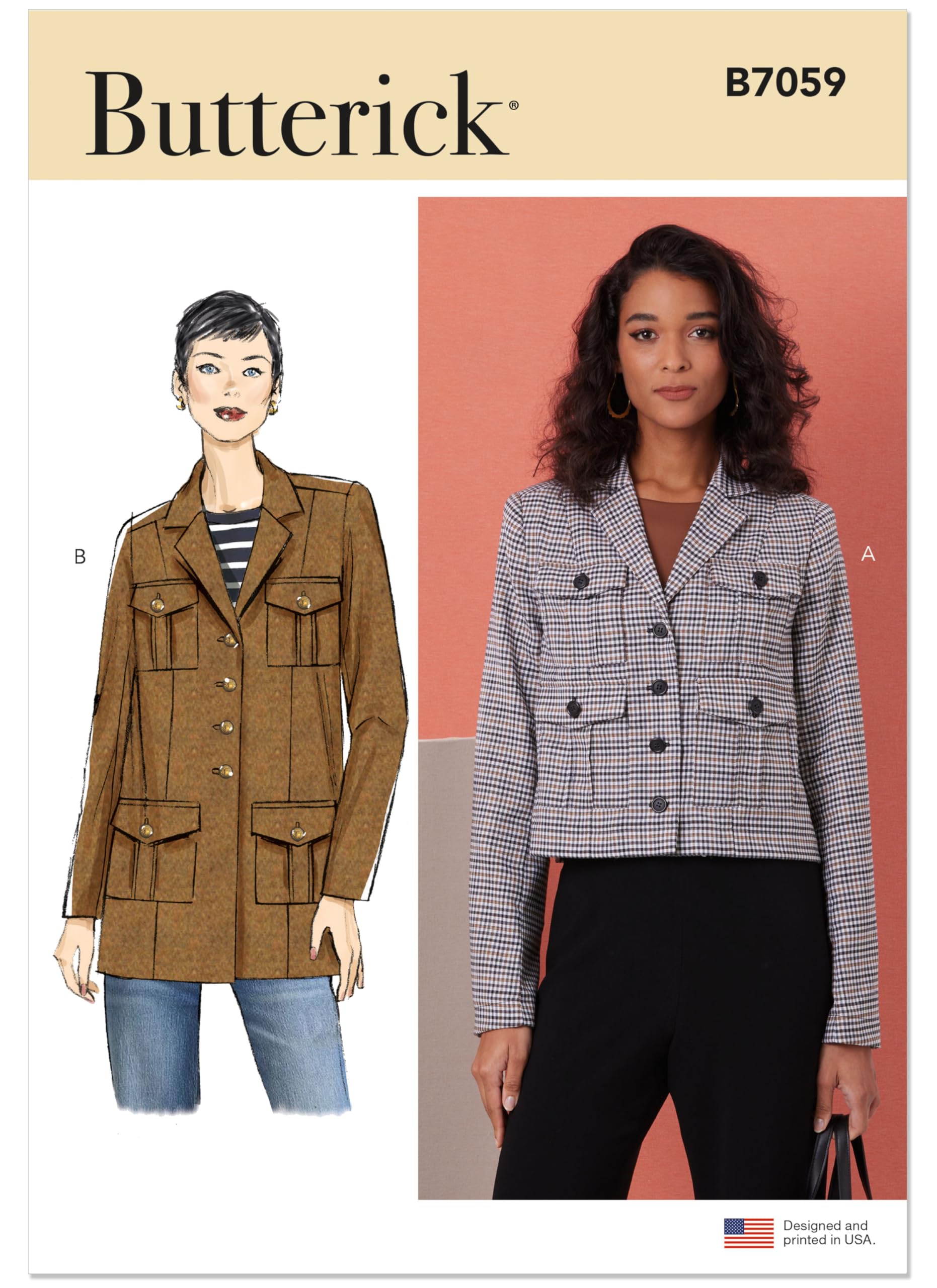 Patron de couture B7059 Veste femme Butterick en tailles 36-46
