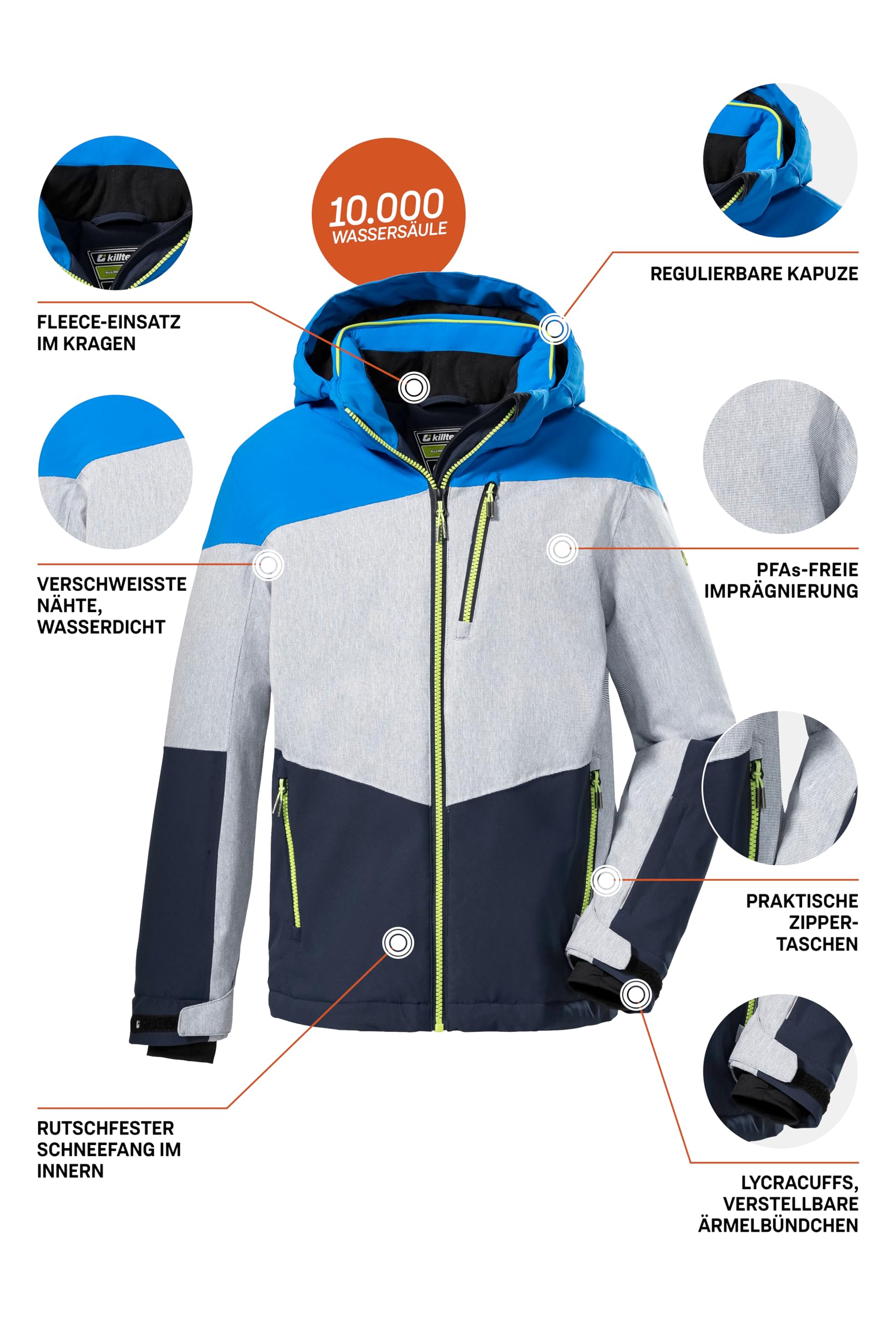 Killtec Kurtka narciarska/kurtka funkcyjna z kapturem i łapaczem śniegu Chłopcy Ksw 161 Bys Ski Jckt