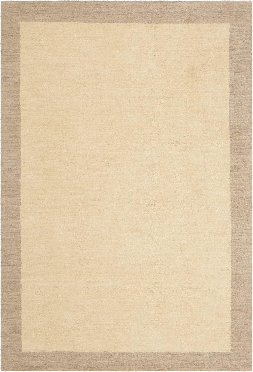 Ivory and Beige Hand-Knotted Wool 4' x 6' Area Rug