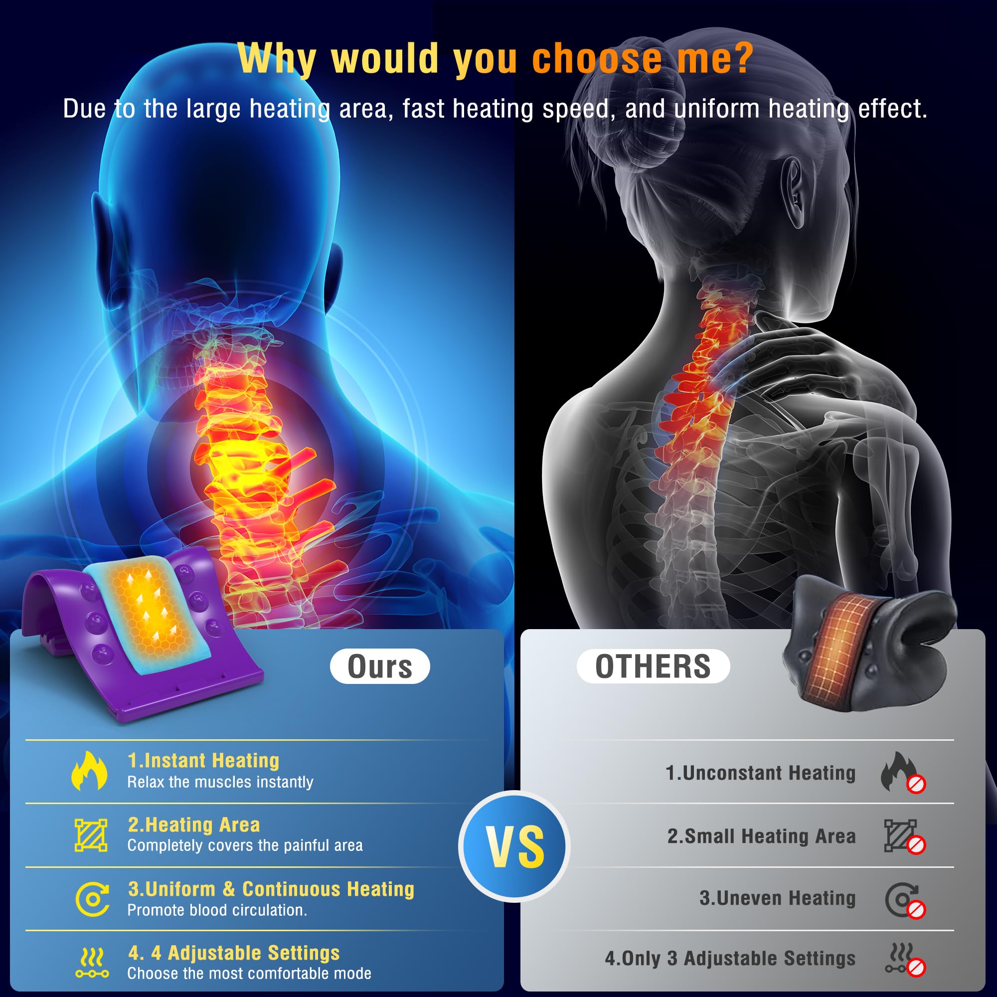 Estirador de cuello, dispositivo de tracción cervical para aliviar el dolor de cuello, Sretcher de cuello para dolor de cuello, dispositivo de alivio instantáneo del dolor de cuello, soporte de cuello