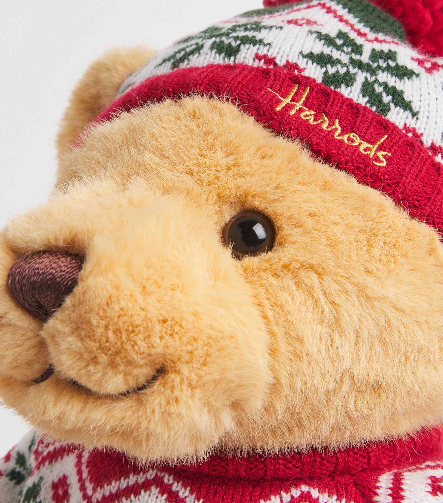 Harrods 2026 Christmas Bear, Plush Teddy Bear with Red Knit
