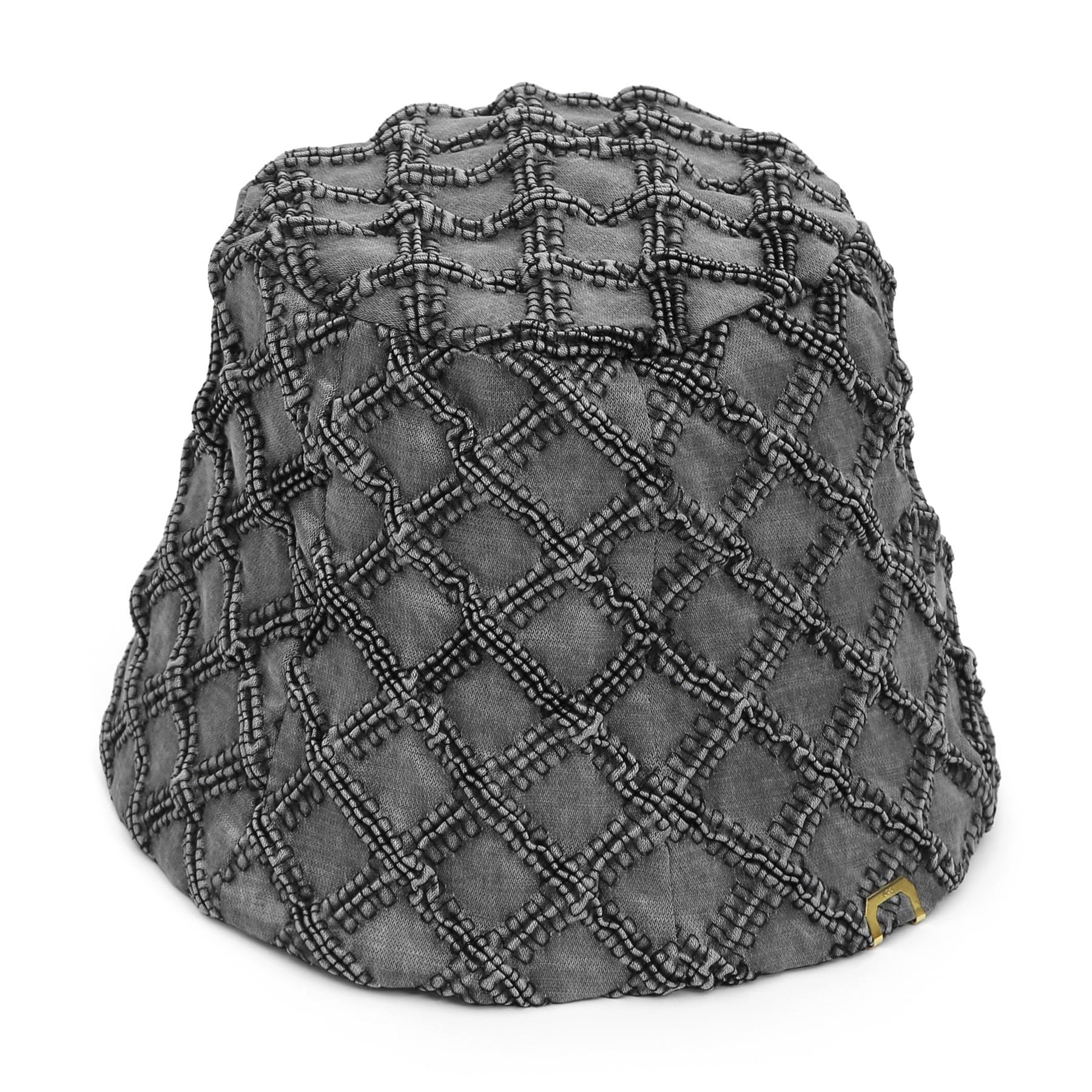UNDERCONTROL Chapeau bob vintage en laine brossée ethnique solide avec étiquette dorée à bord court élégant et tendance