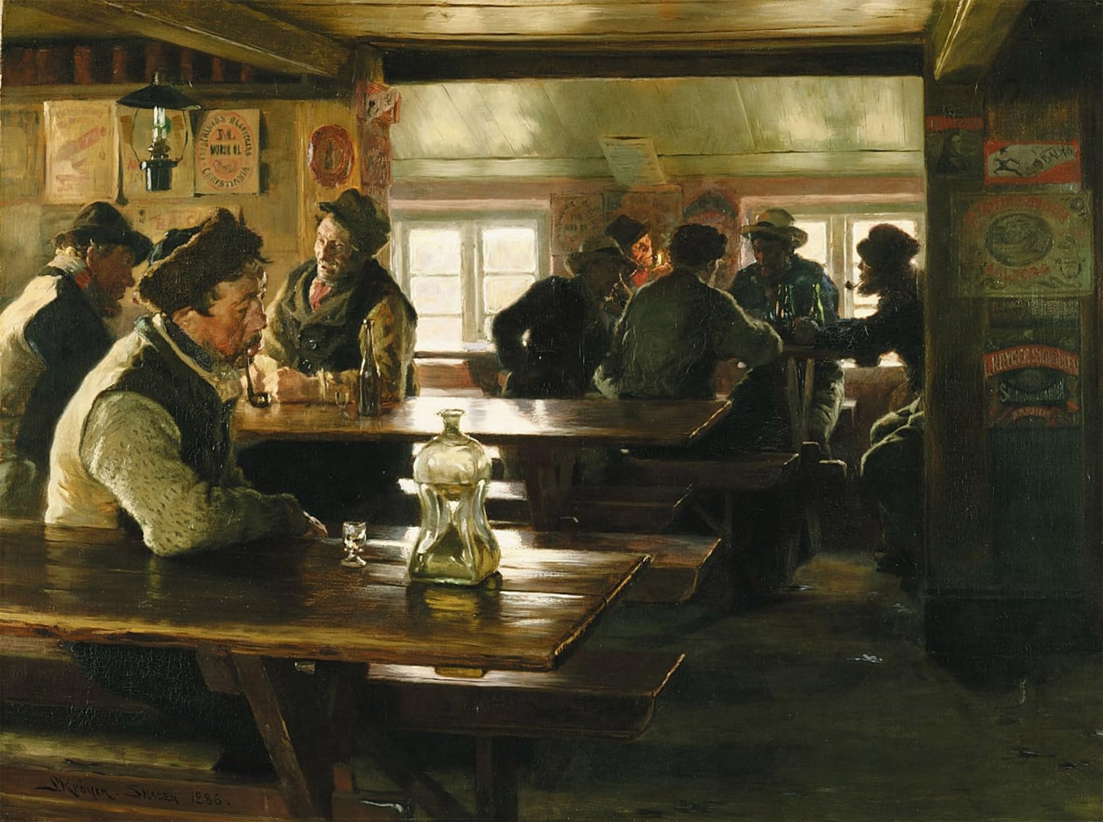 Lienzo de Winthers Tavern por Peder Severin Krøyer en cuadro impreso de 60x90cm 5
