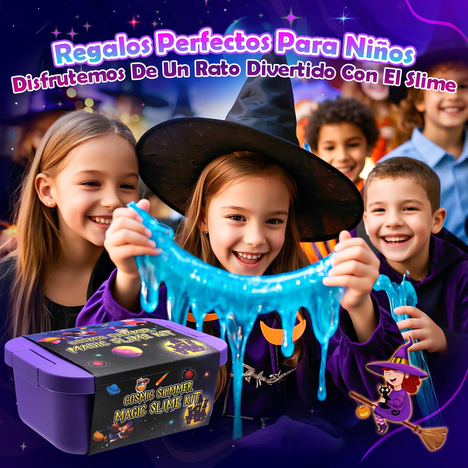 iKidiki Slime para Niños 6 7 8 9 10 11 12 Años, Regalo Niña 6-12 Años Galaxy Slime Kit Juguetes Niña 6-12 Años Manualidades para Niñas Slime Fluffy Pociones Magicas Niñas